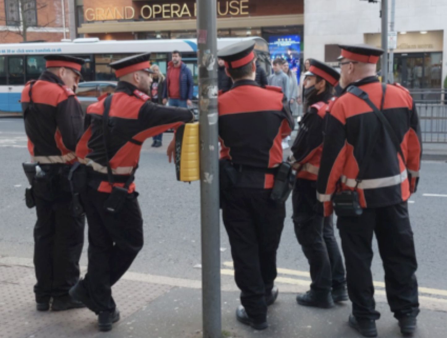 GATHERING: Traffic wardens in Belfast
