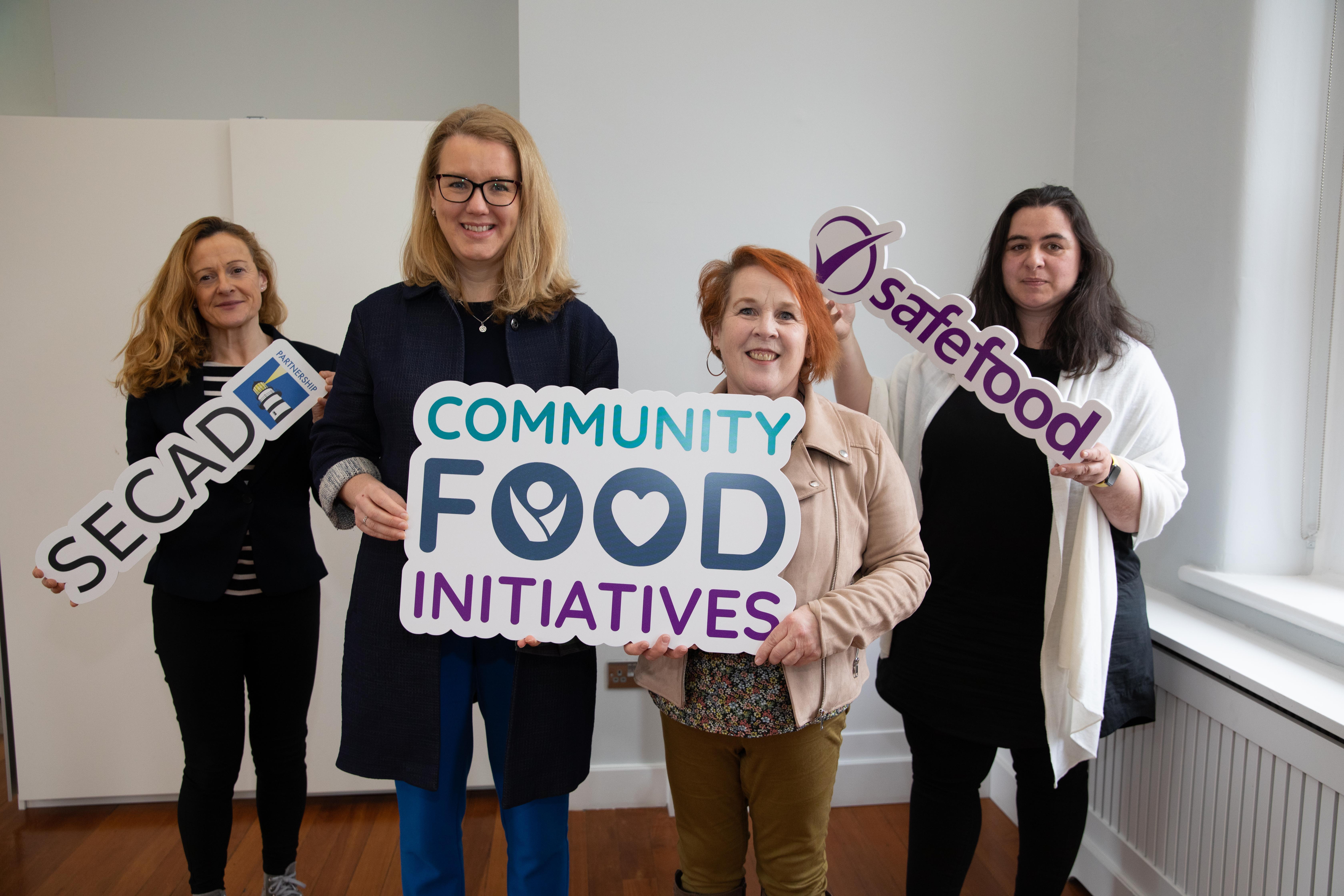 FUNDING: Toni McCaul (SECAD), Fionnuala Dunleavy and Julie Jamieson (New Lodge Duncairn Community Health Partnership) and Joana Da Silva (safefood).