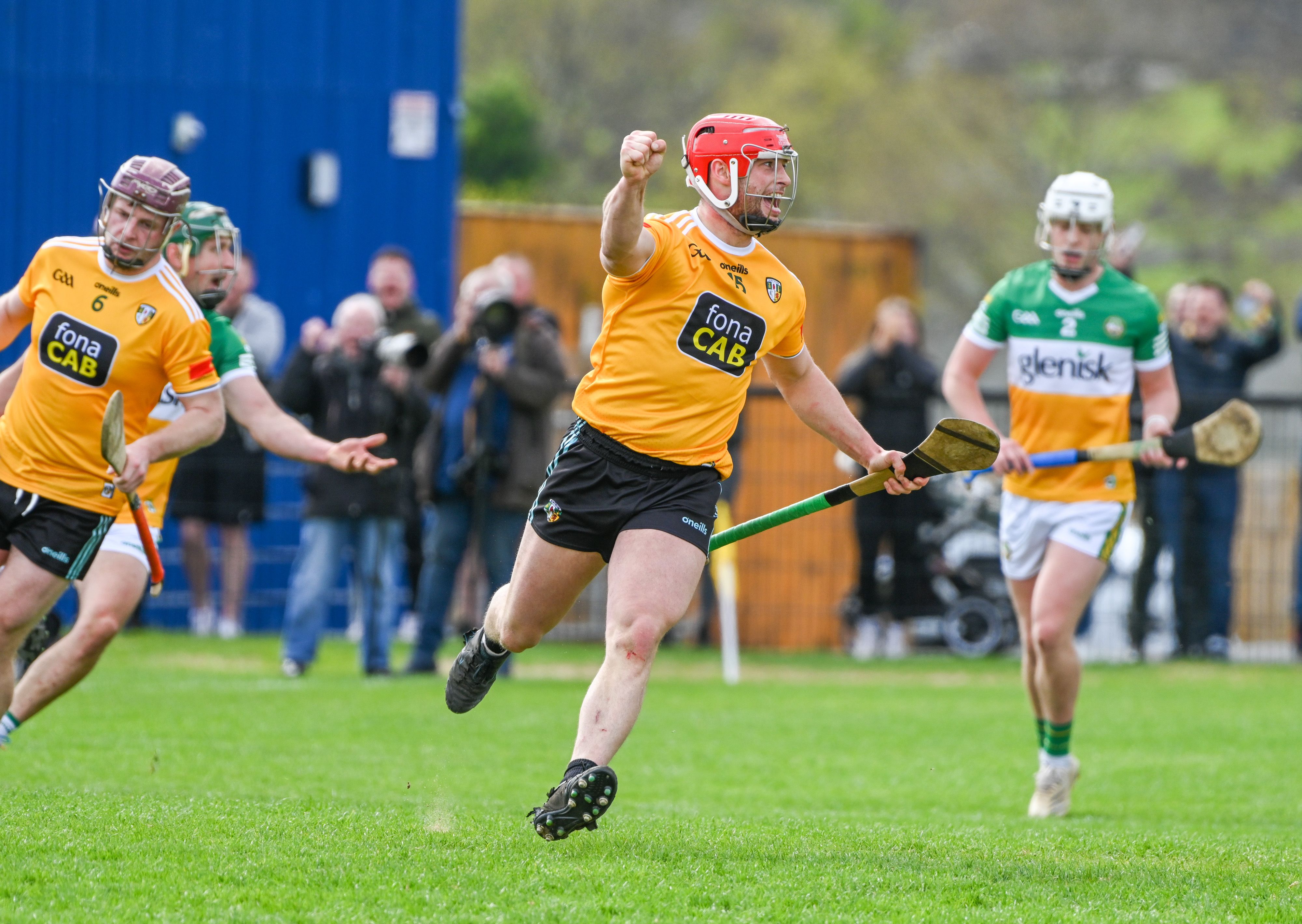 Conor Johnston celebrates his late winning goal 