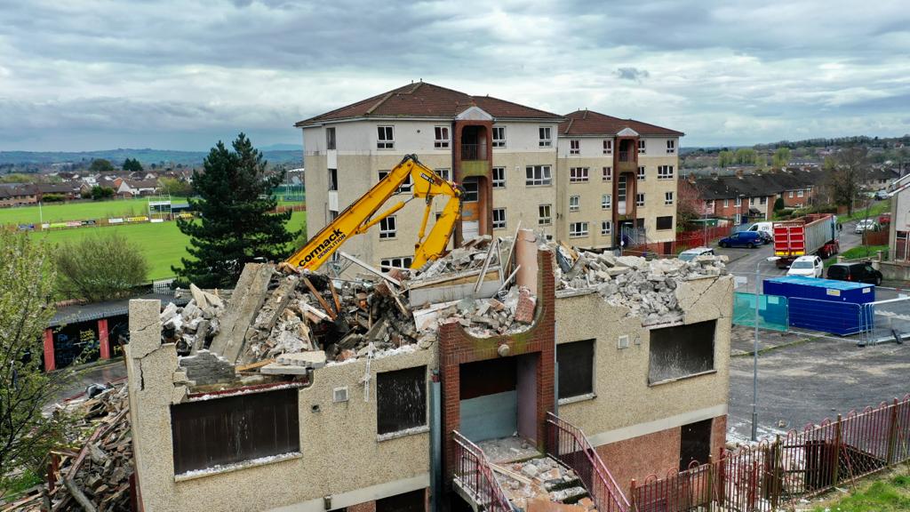 END OF AN ERA: Corrib Avenue Flats are demolished