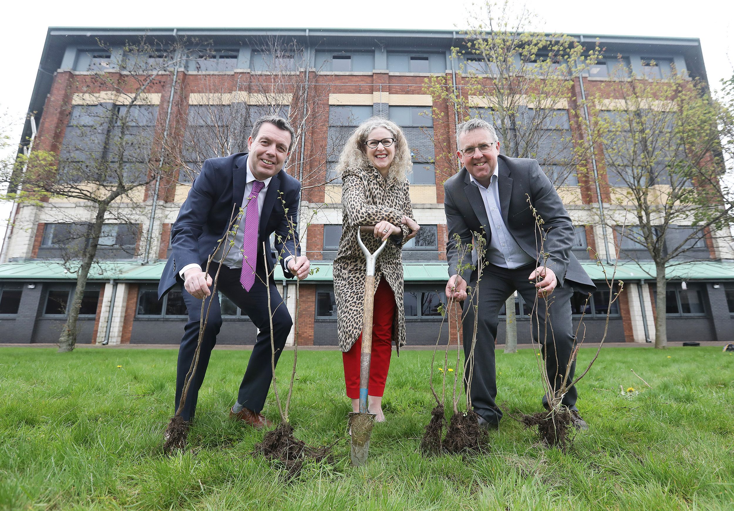 EARTH DAY: Louise Warde Hunter joins Raymond DeLargy and Peter Kane to plant trees at Millfield marking Earth Day