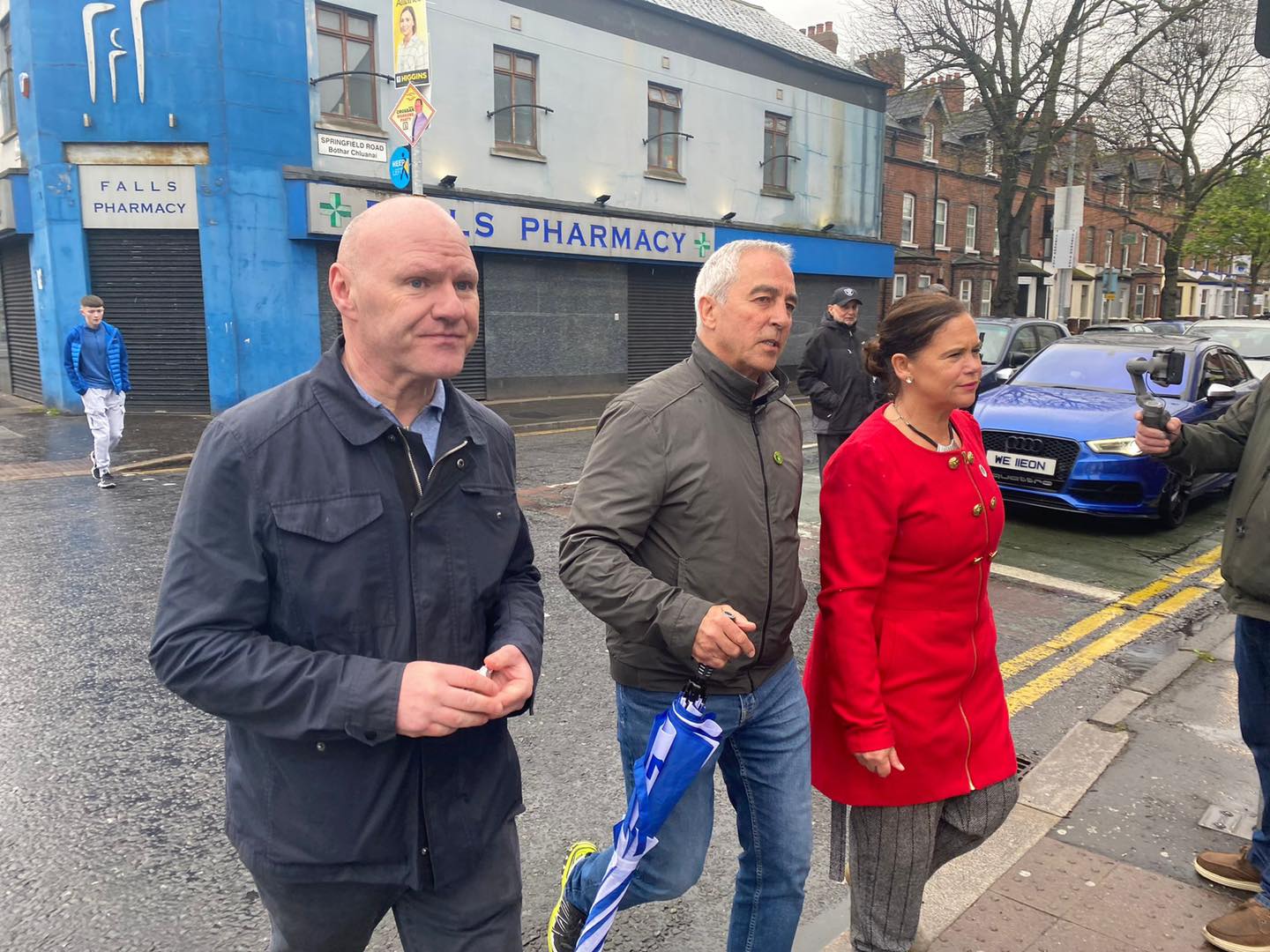 CAMPAIGN TRAIL: Sinn Féin\'s Pat Sheehan (centre), with party colleagues Paul Maskey MP and Mary Lou McDonald TD