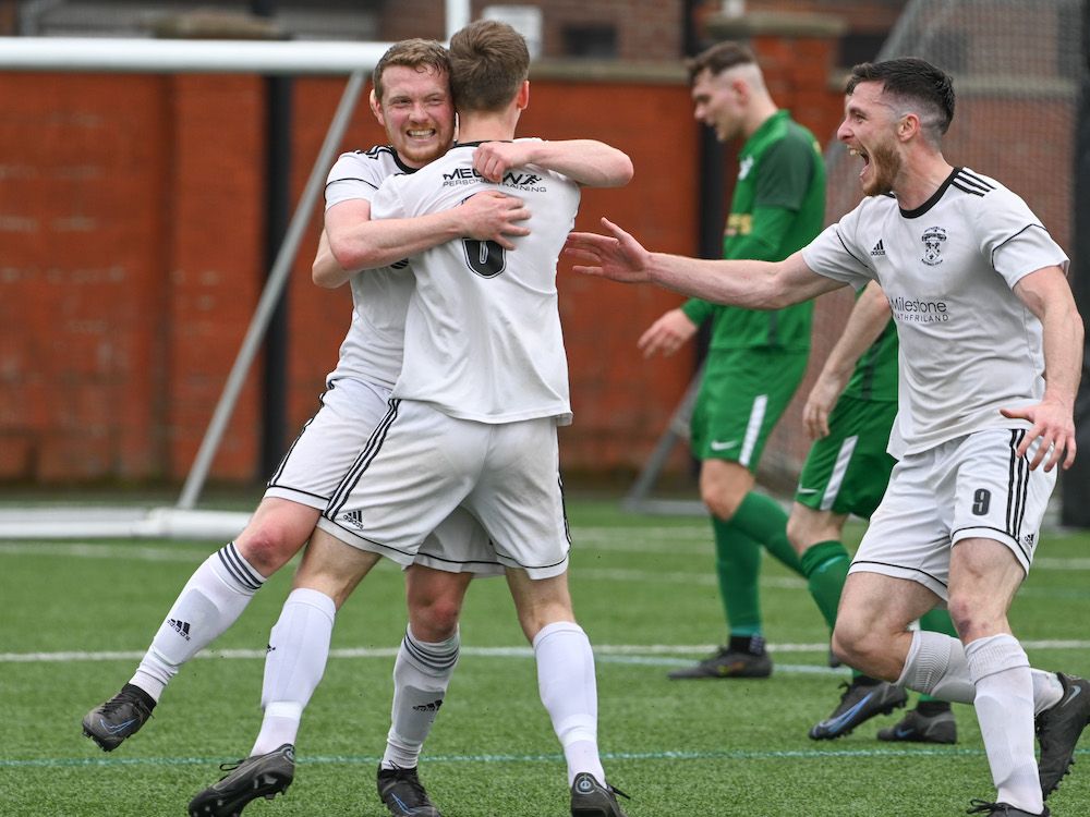 Rathfrilnd Rangers were celebrating at The Cricky on Saturday with their 3-0 win over nearest rivals Crumlin Star wrapping up the NAFL Prermier Division title 