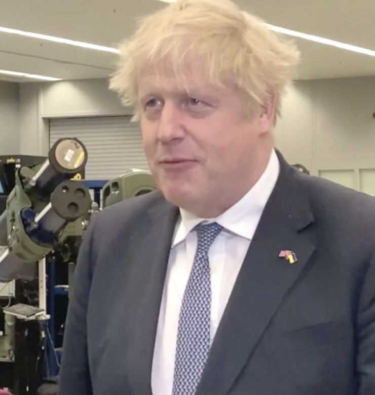 ‘INCURABLE LIAR’: Boris Johnson visited a missile factory on his visit to Belfast on Monday