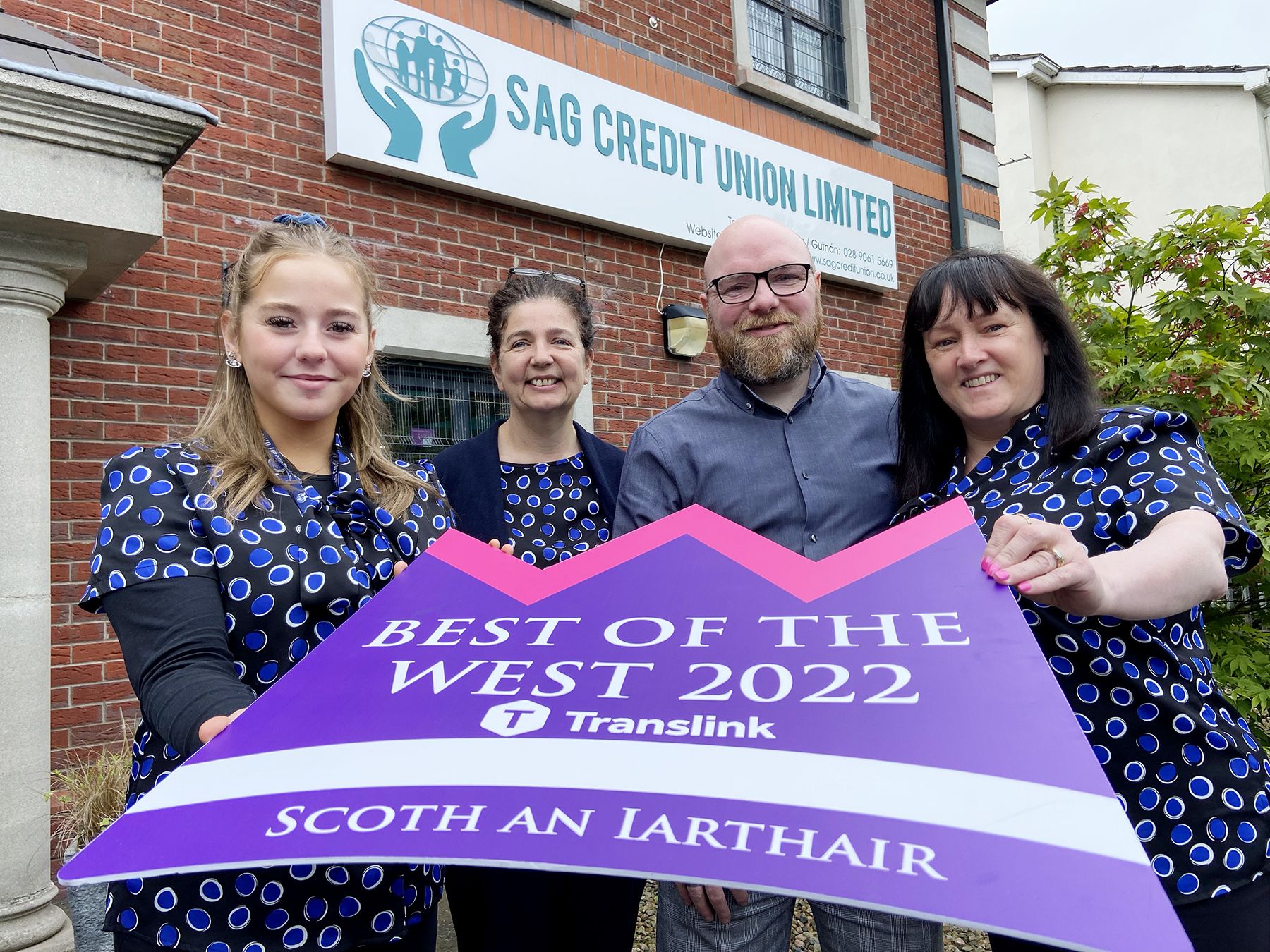 THE BEST: Courtney Stranaghan, Sheena Joyce, Seamus Judge and Paula Quinn from SAG Credit Union on the Andersonstown Road who are looking for your nominations