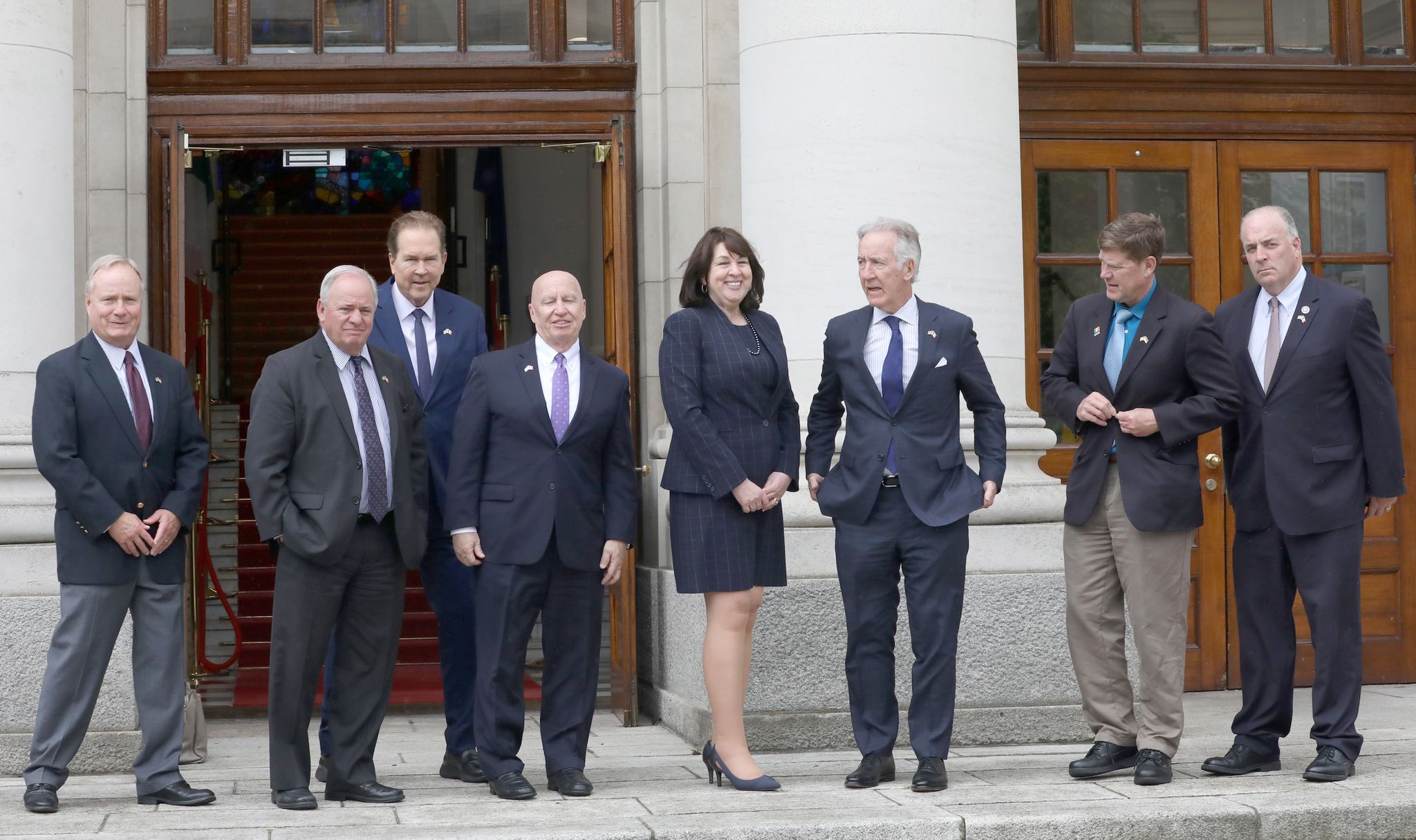 IN TOWN: The US delegation led by Richie Neal, third right, arrives in Dublin this week