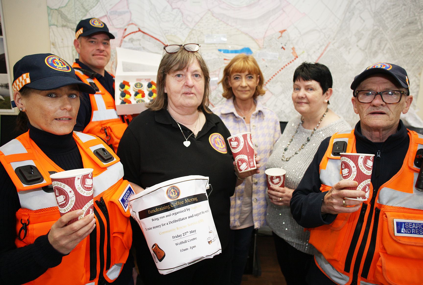CRS SUPPORT: Sharon Stitt (centre) with Pauline Rooney, Maire Burke, James Forward, Rosaleen Alexander and Roy Houston