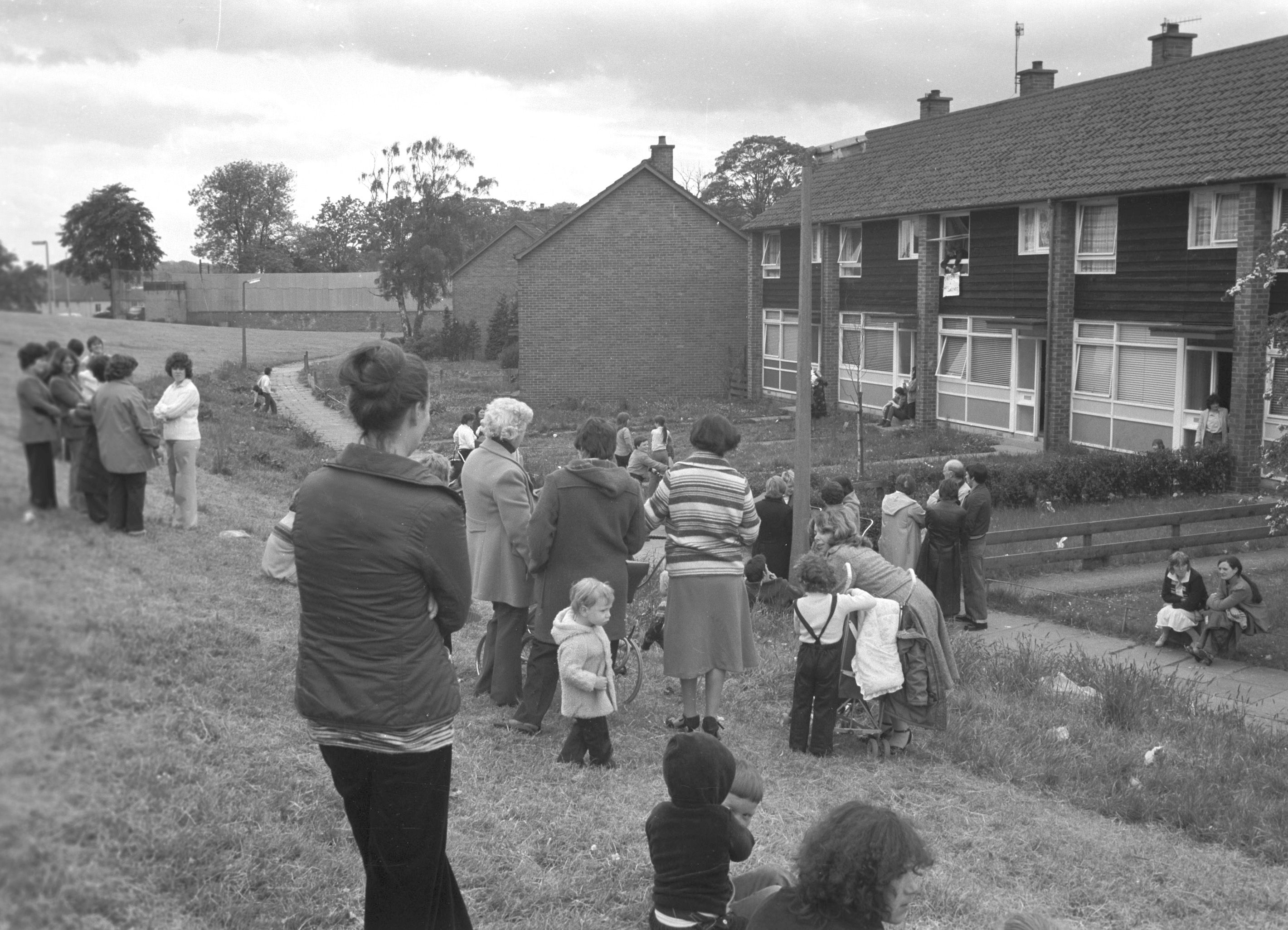 STANDING FIRM: Lenadoon residents resist an attempted eviction back in June 1980