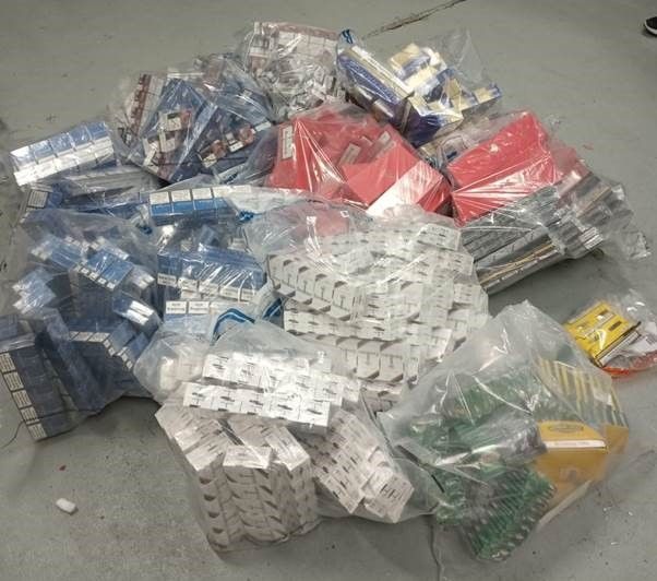 SEIZURE: A quantity of £48,000 of suspected Class A drugs, cigarettes, cash and a number of suspected counterfeit items, including football shirts