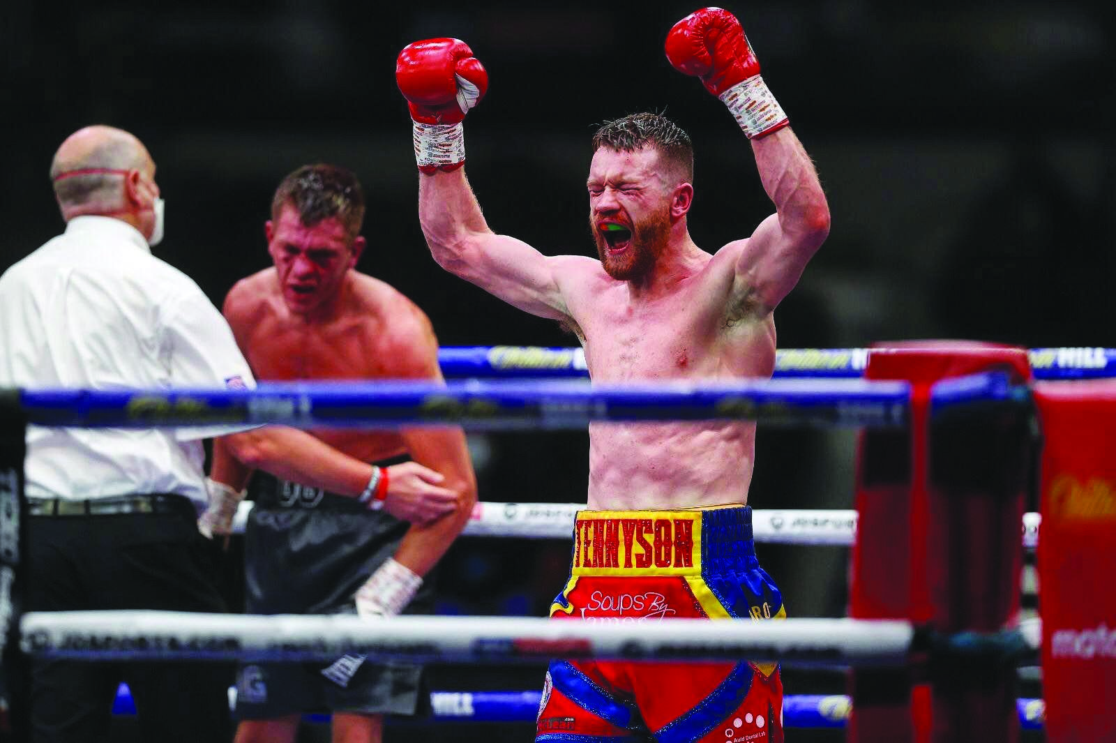 James Tennyson celebrates one of his 24 stoppage wins 