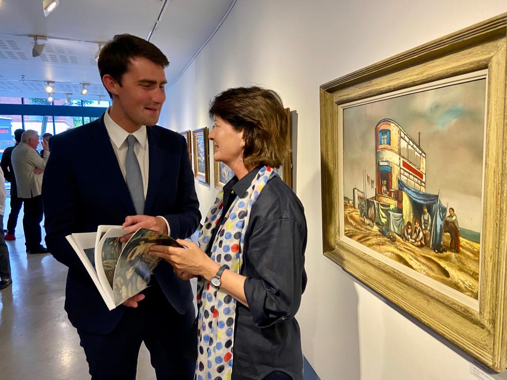 ART: Minister of State for Gaeltacht Affairs and Sport, Jack Chambers T,  with exhibition curator Karen Reihill