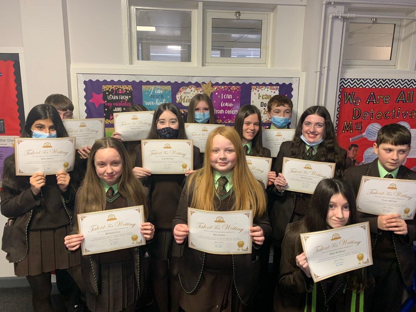 WRITING: Key Stage Three Pupils won awards for impressive creative stories in a Young Writers competition