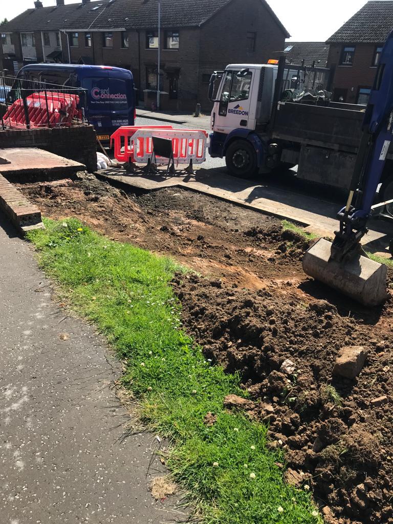 SAFETY: Work to remove the steps on Lenadoon Avenue began on Monday