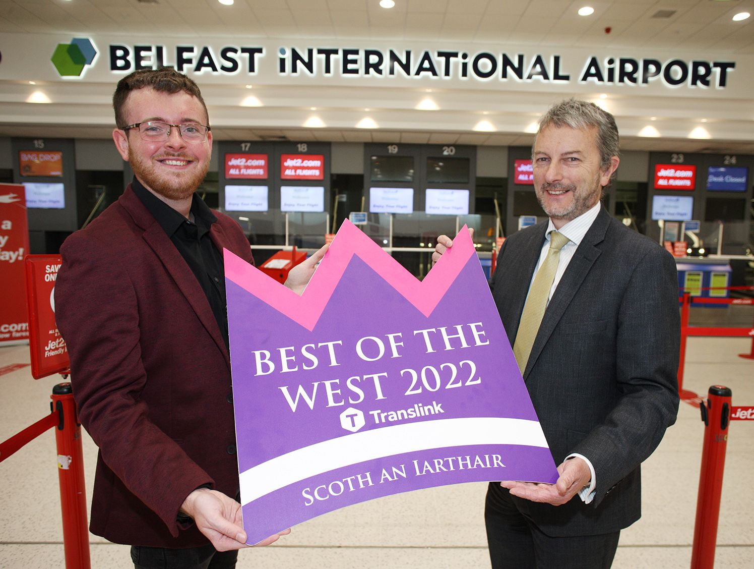 COME FLY WITH ME: Our reporter James McCarthy with Chris Horner from Belfast International Airport