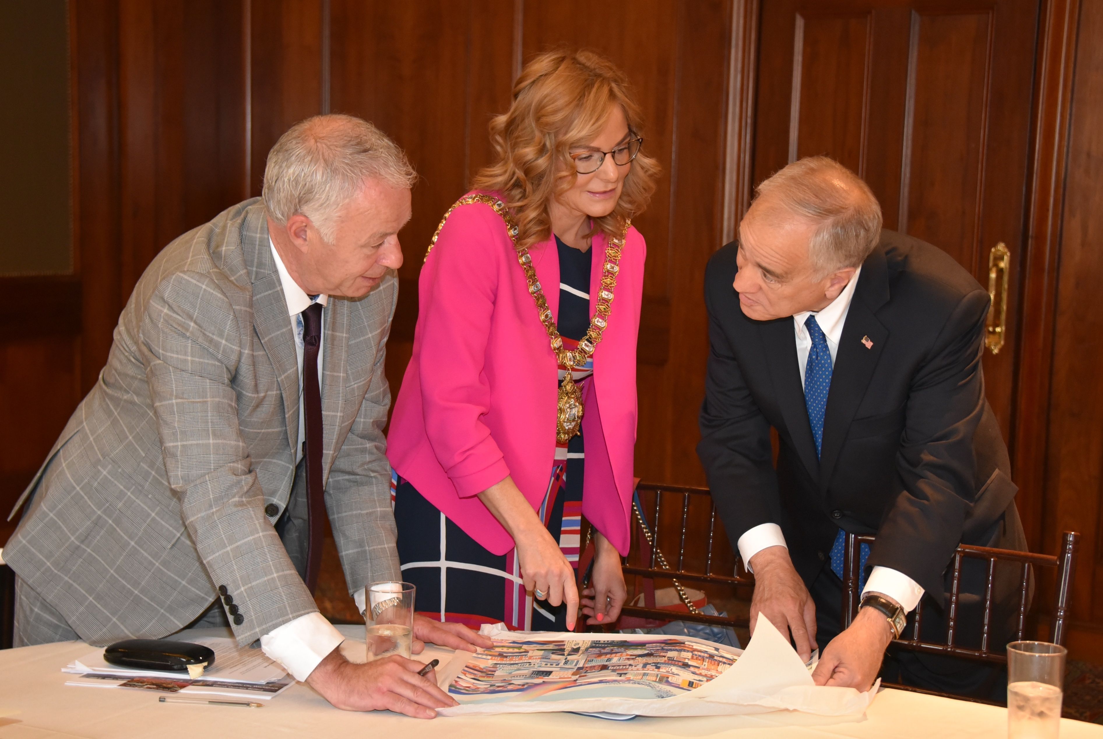 \'MAKE NO LITTLE PLANS\': Comptroller Tom DiNapoli reviews new development plans for Belfast with Belfast City Council CEO John Walsh and Lord Mayor Tina Black