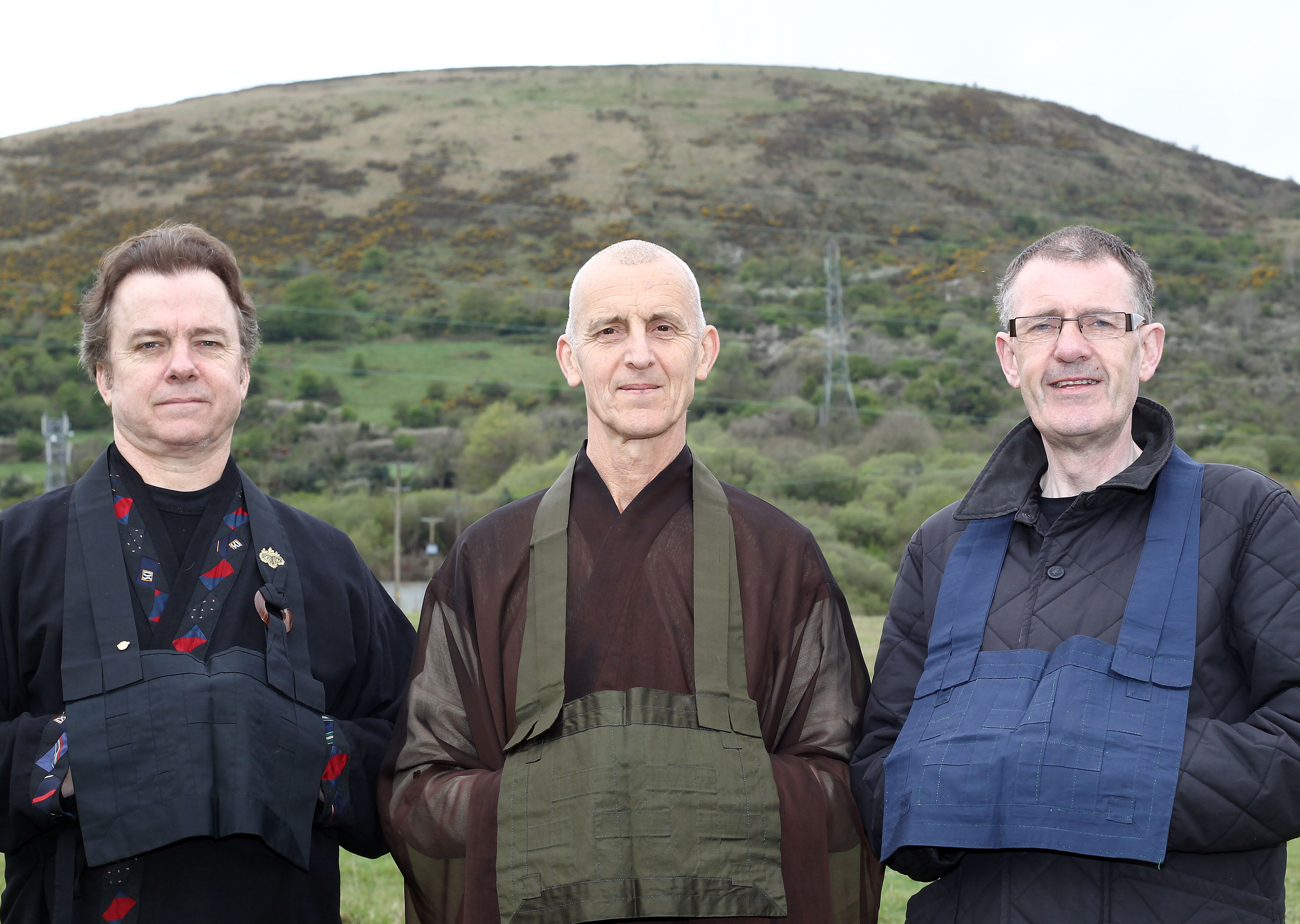BUDDHIES: The author (right) with Paul Haller (centre) and Michael O\'Keefe on the slopes of the Black Mountain