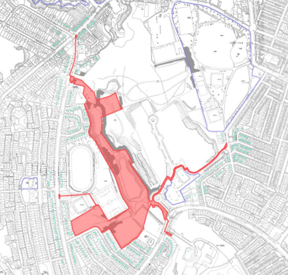 25 ACRES: Site location map of the Mackie\'s site