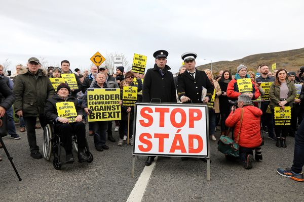 BREXIT HAS TUBROCHARGED UNITING IRELAND DEBATE: Communities protest Brexit on the border back in 2019