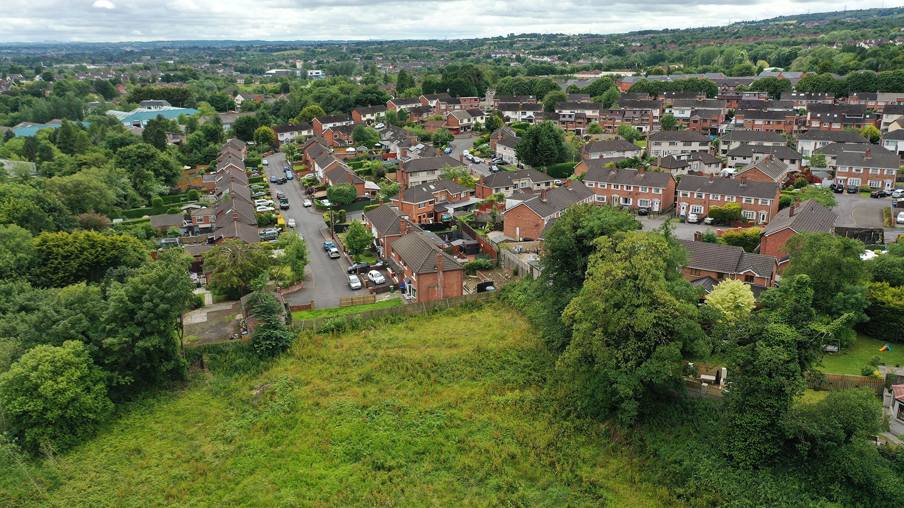 An aerial view of the site adjacent Cloona Park