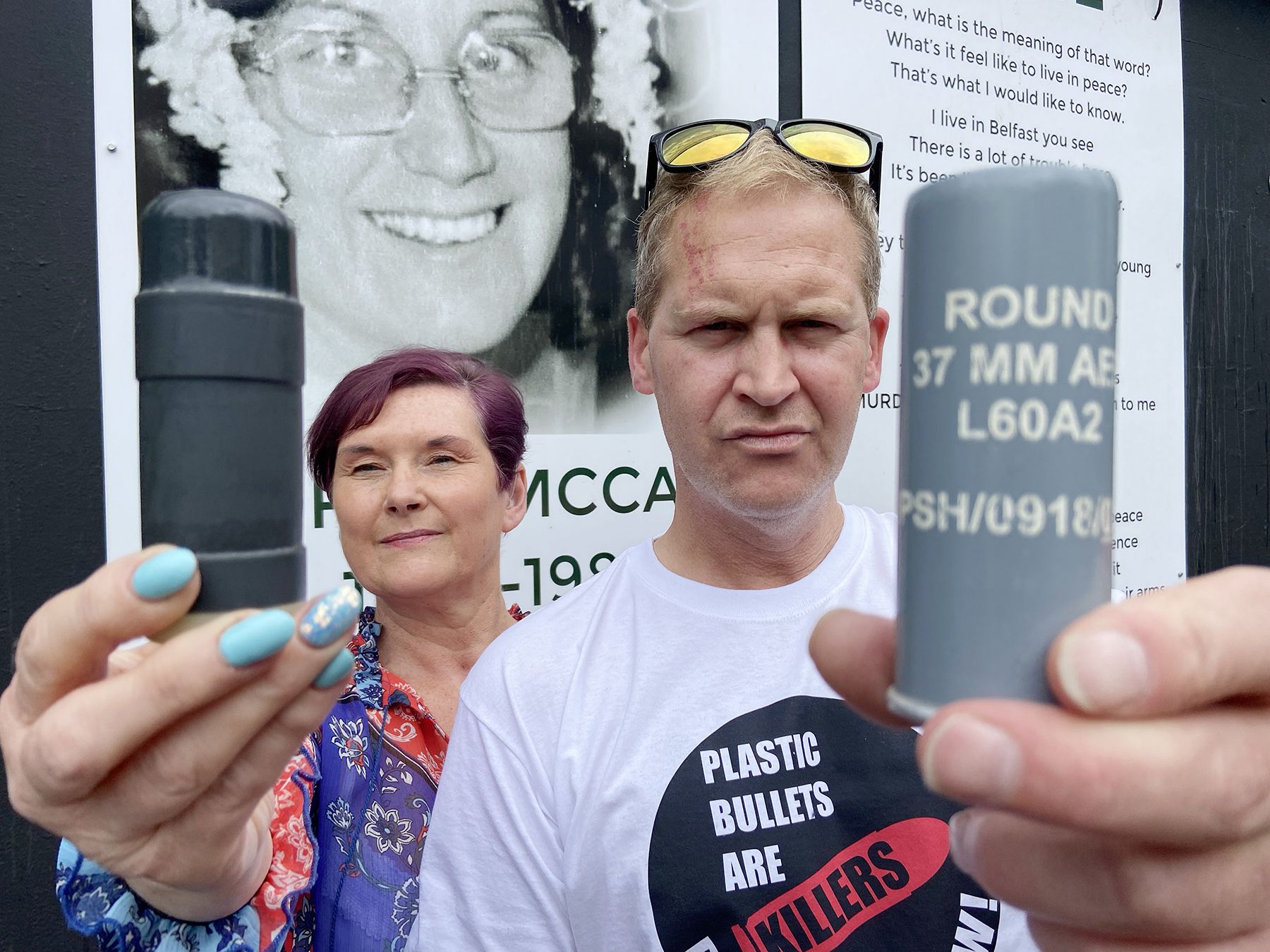 CAMPAIGN: Margaret McGuinness and Jim McCabe from the United Campaign Against Plastic Bullets are calling on people to come out and join them on their march