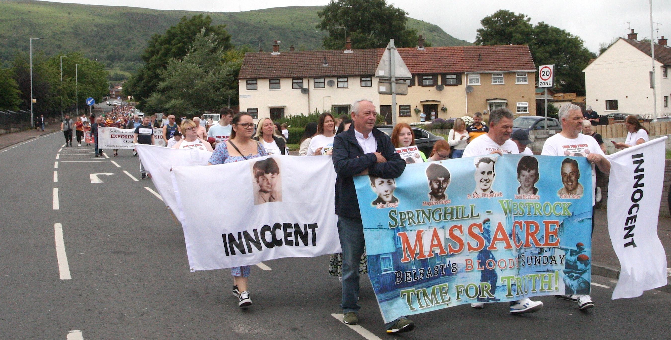 MEMORIES: Hundreds marched to mark the 50th anniversary of the Springhill-Westrock Massacre