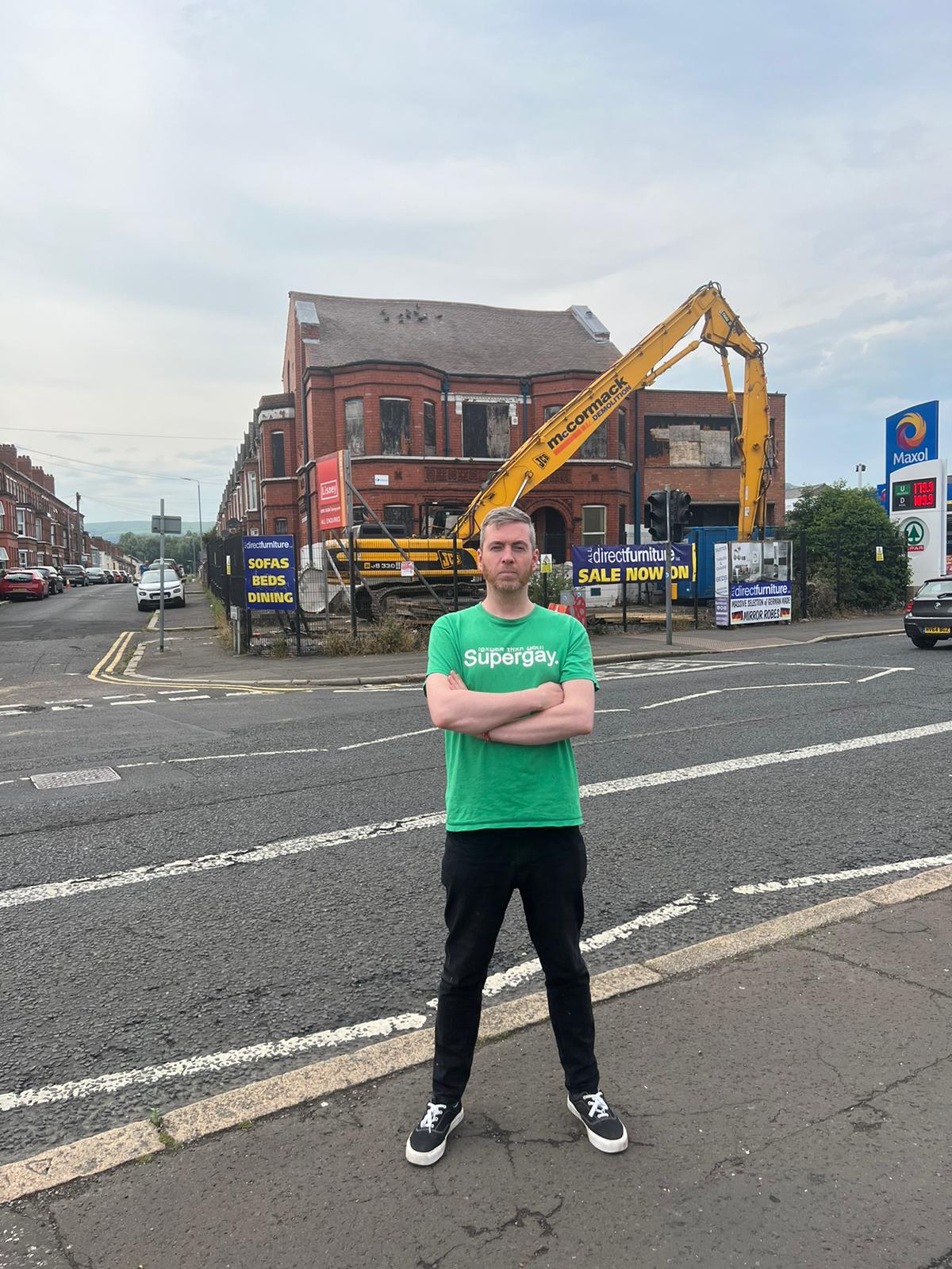 CONCERNS: Green Party councillor Mal O\'Hara outside Willowbank House on the Antrim Road