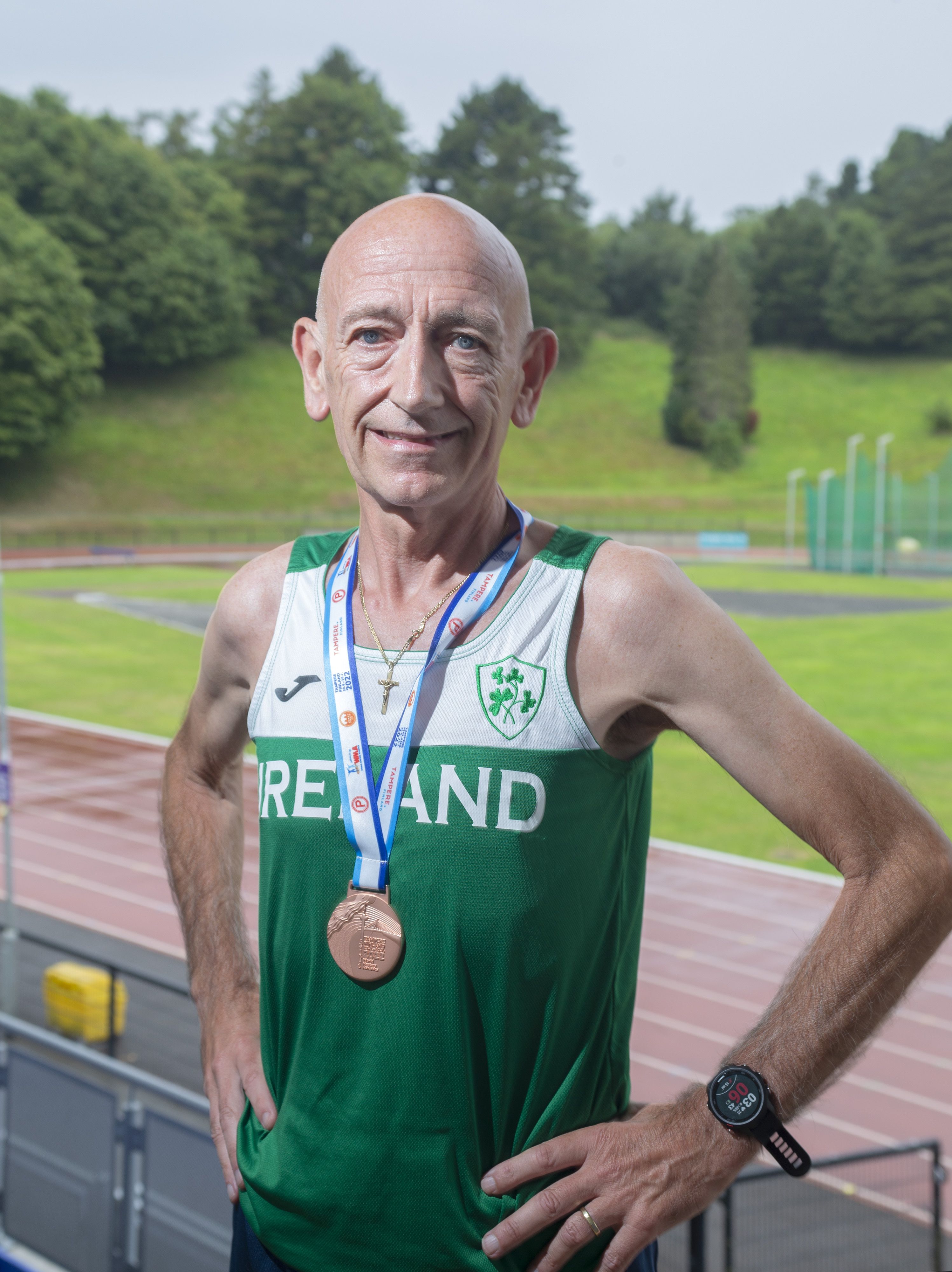 RUNNING MAN: Paul Elliott of the Beechmount Harriers at Mary Peter\'s track in Belfast