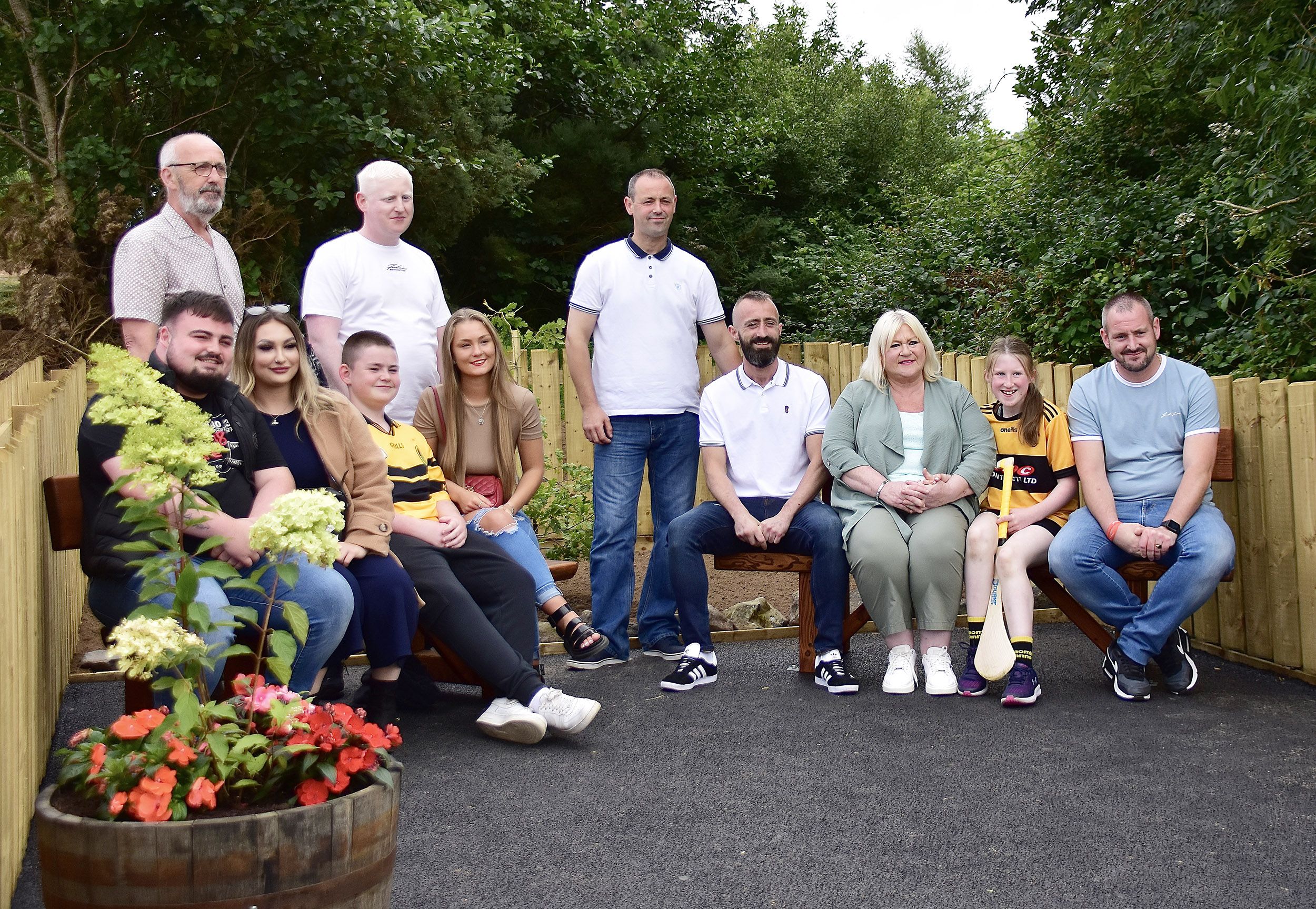 REMEMBRANCE: The Lawlor Family in the Garden of Remembrance for Gerard Lawlor