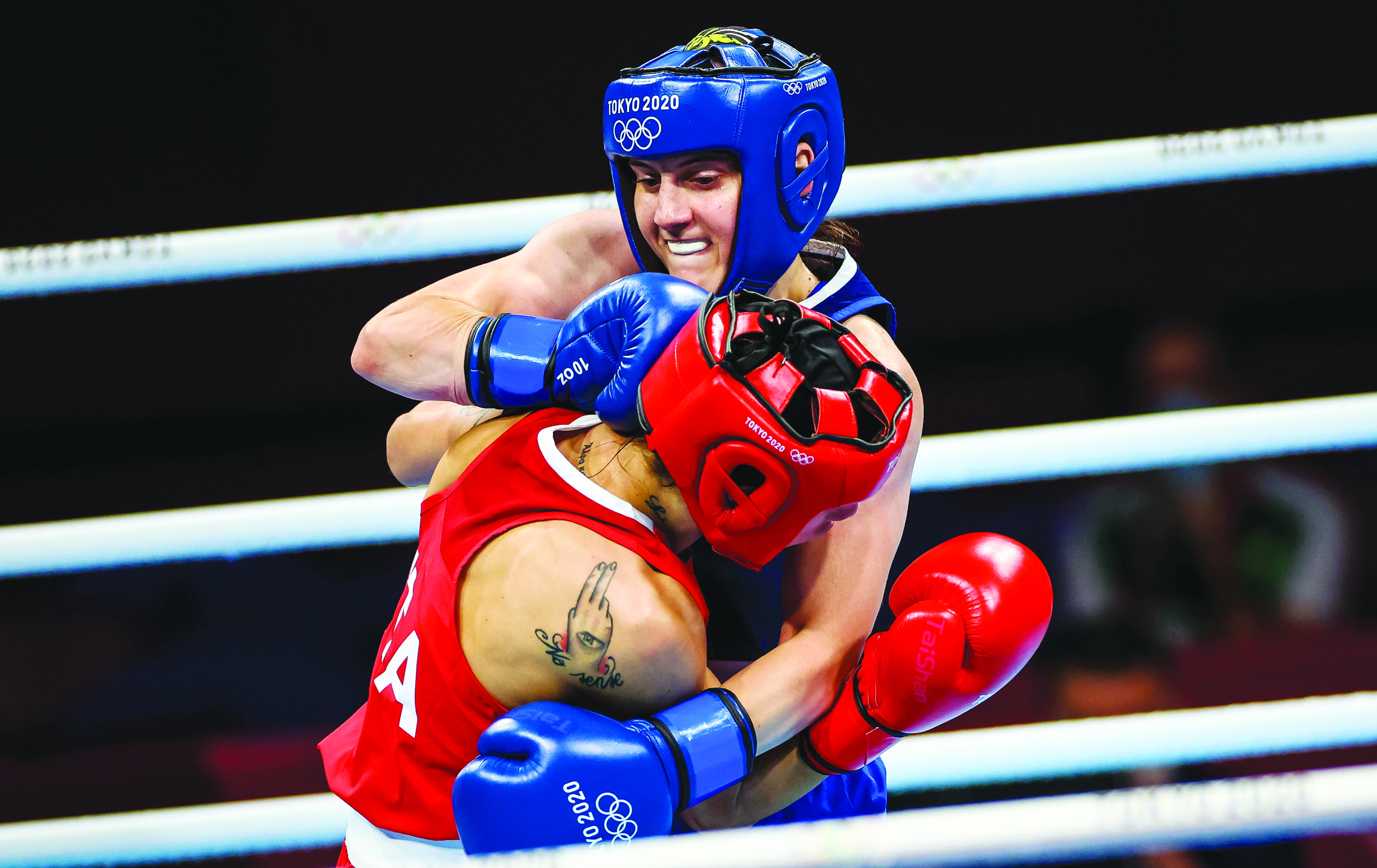 Michaela Walsh in action against Irma Testa during last summer’s Olympic Games