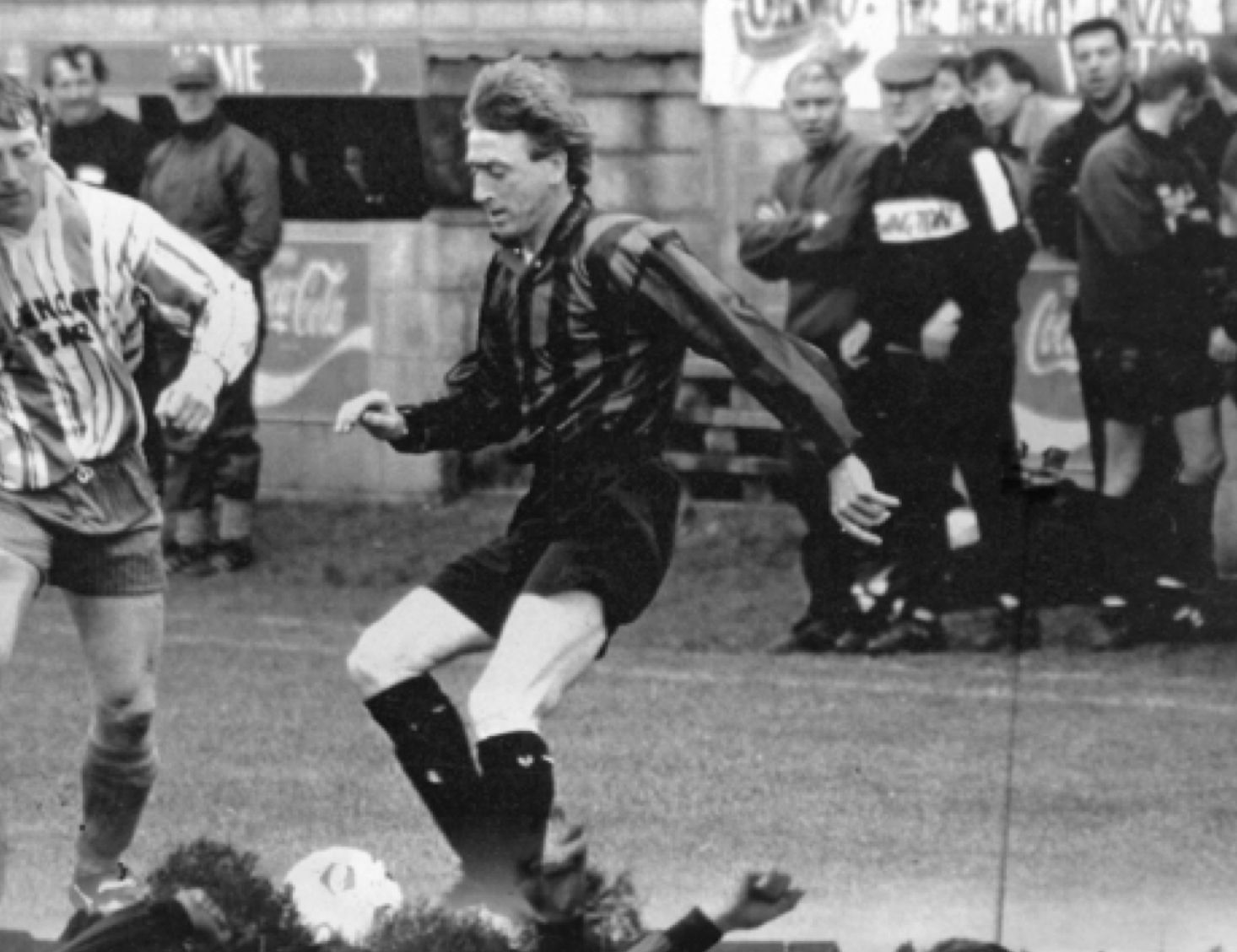 NEWINGTON LEGEND: Christy Brady on the ball during the Junior Cup final against Lisbellaw United in May 1997