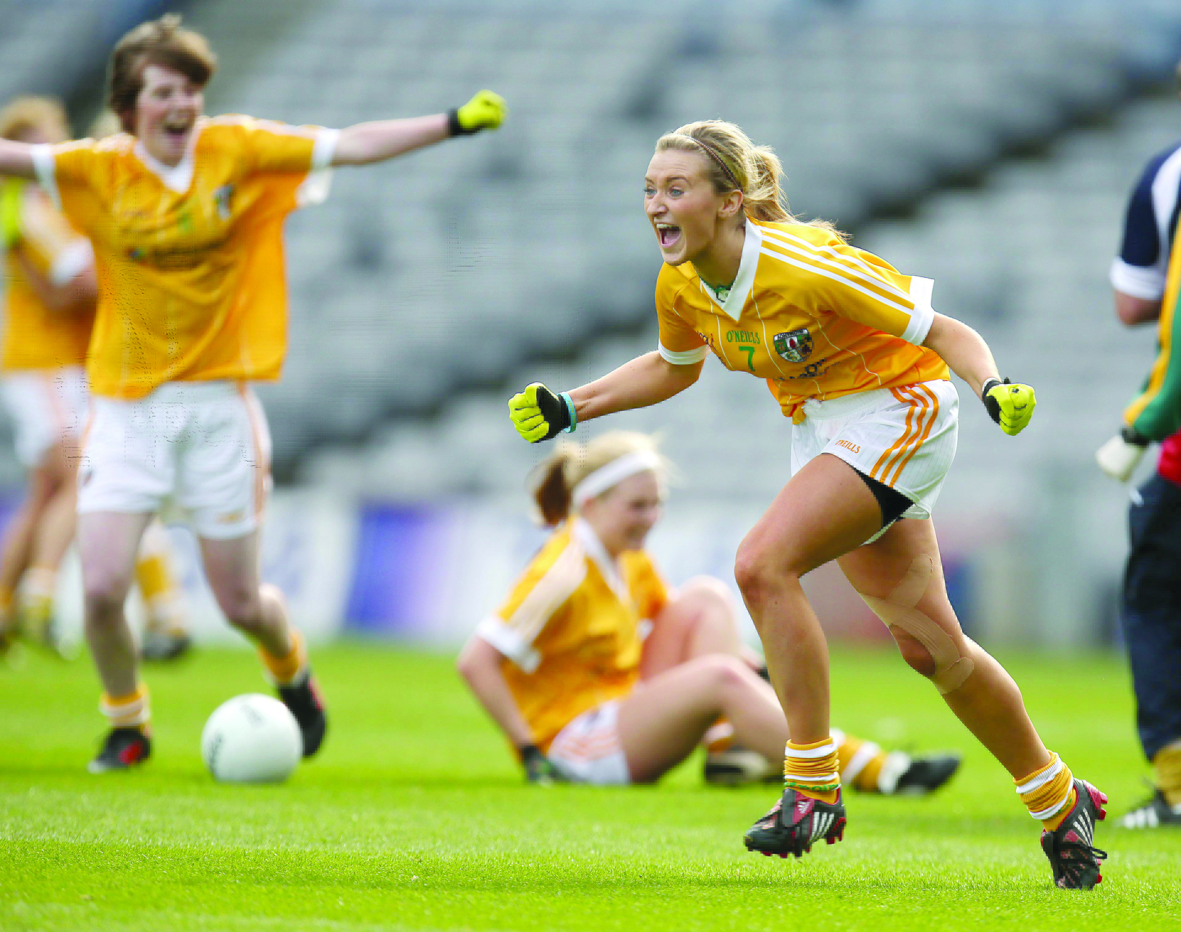 Áine Tubridy celebrates at the final whistle in the 2012 final, but has lost out in two finals since