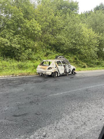 SHELL: A vehicle was burnt out on the Brianswell Road in Poleglass in the early hours of Thursday morning