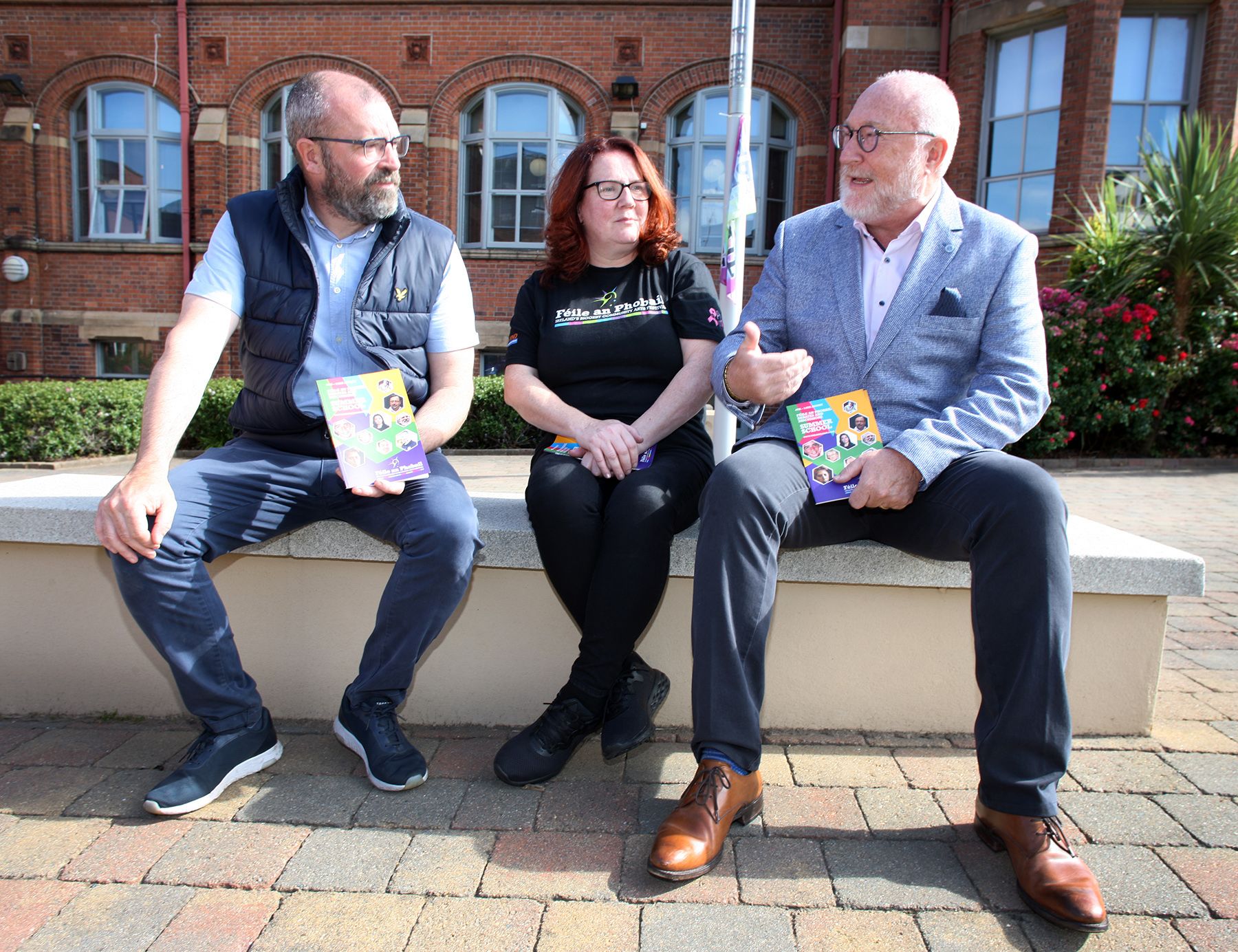 Féile Debate Launch at St Mary\'s, John Jones, Aine McCabe, Peter Finn dascussing the upcoming events 