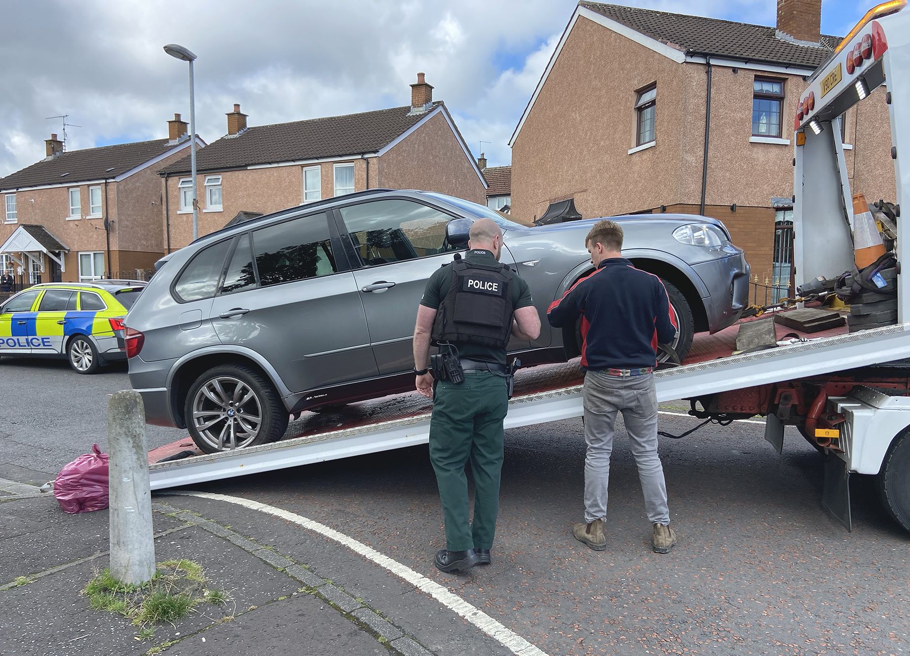SEIZED: Police seized the suspected stolen vehicle in Ballymurphy after a pursuit through West Belfast