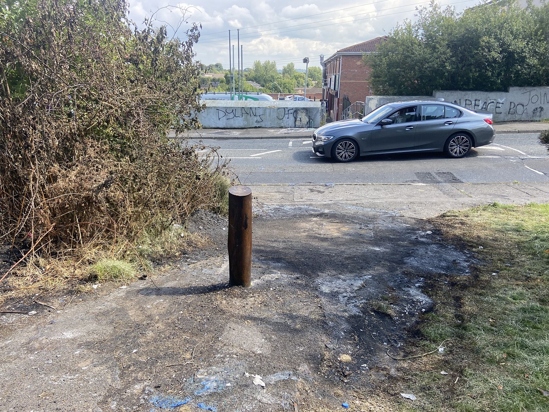 SCENE OF FIRE: The area has been the target of recent anti-social behaviour