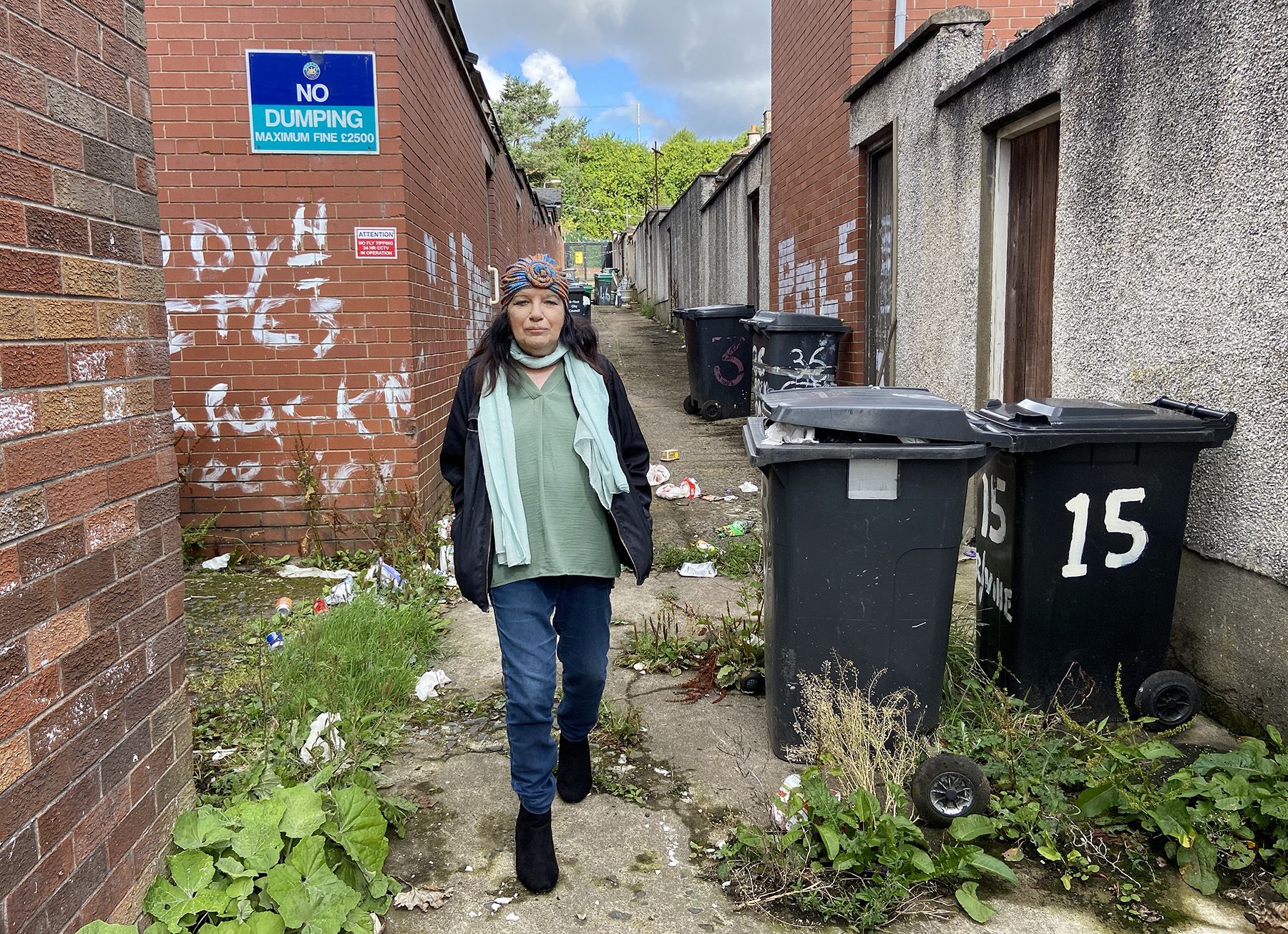 RUBBISH: Fionnuala Burke is calling for the community to come together to clean up the entries