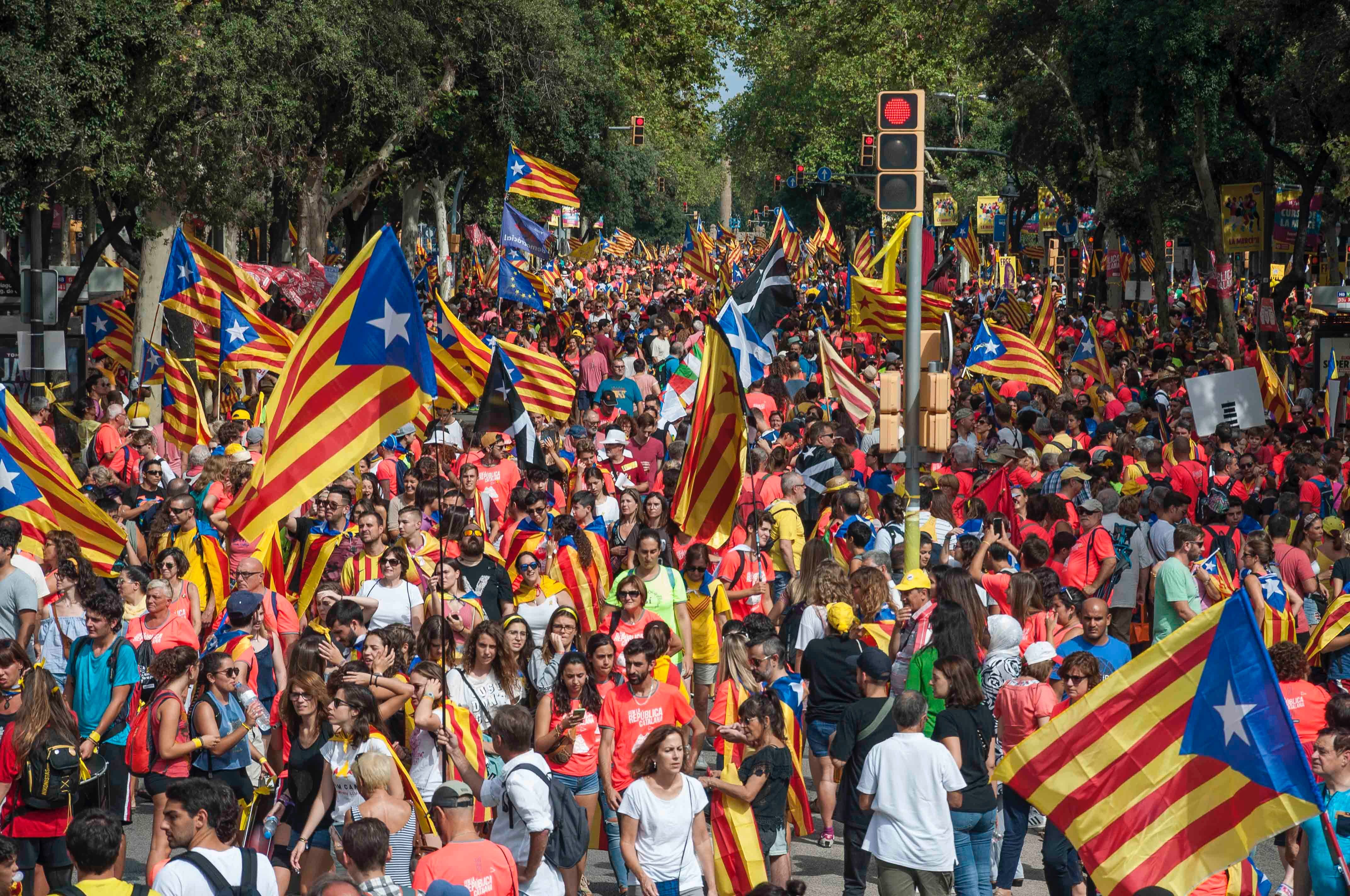 Catalan independence march in Barcelona