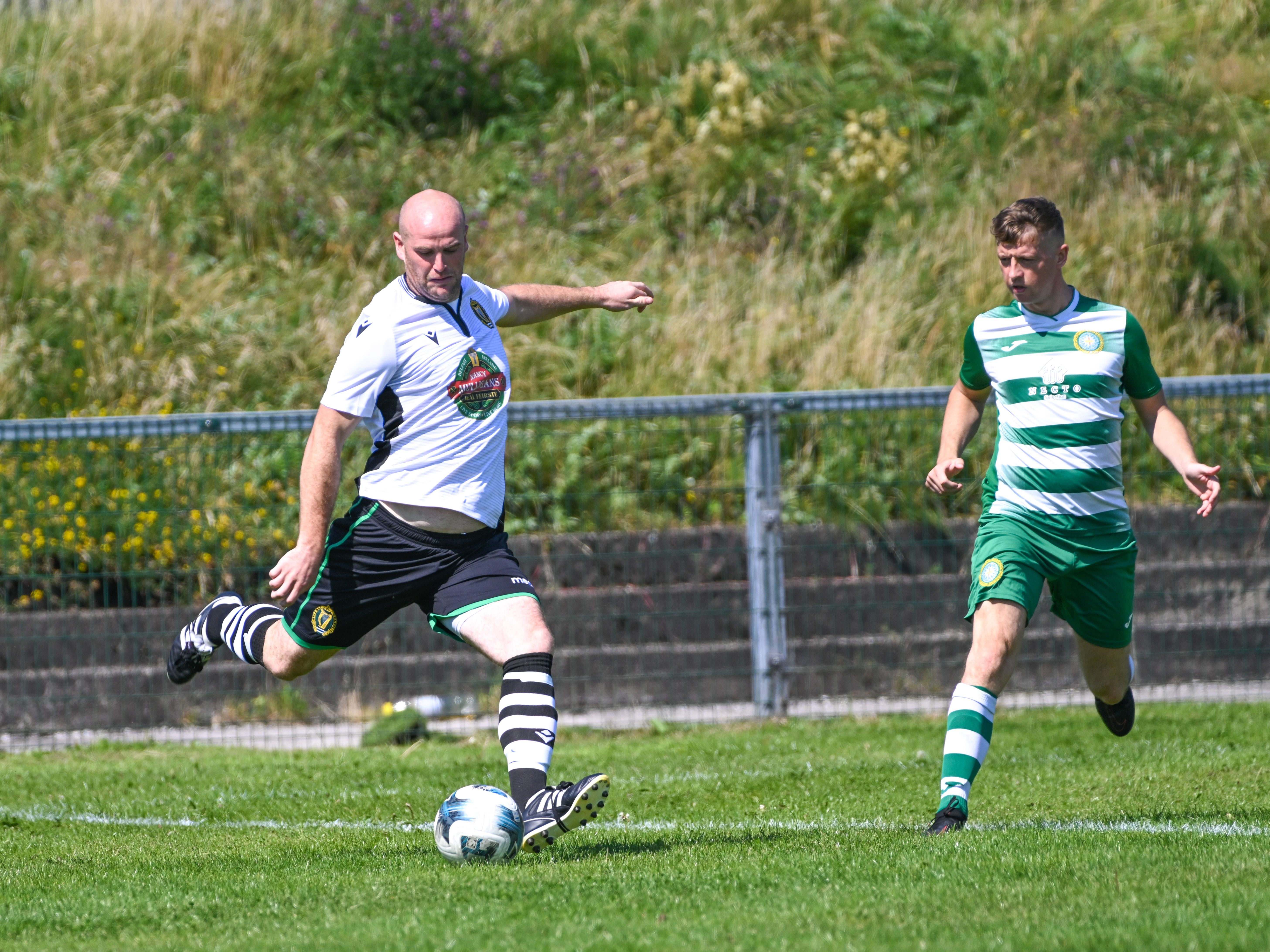 ALL FOR PLAY: The match was evenly fought, with Belfast Celtic coming out the victor.