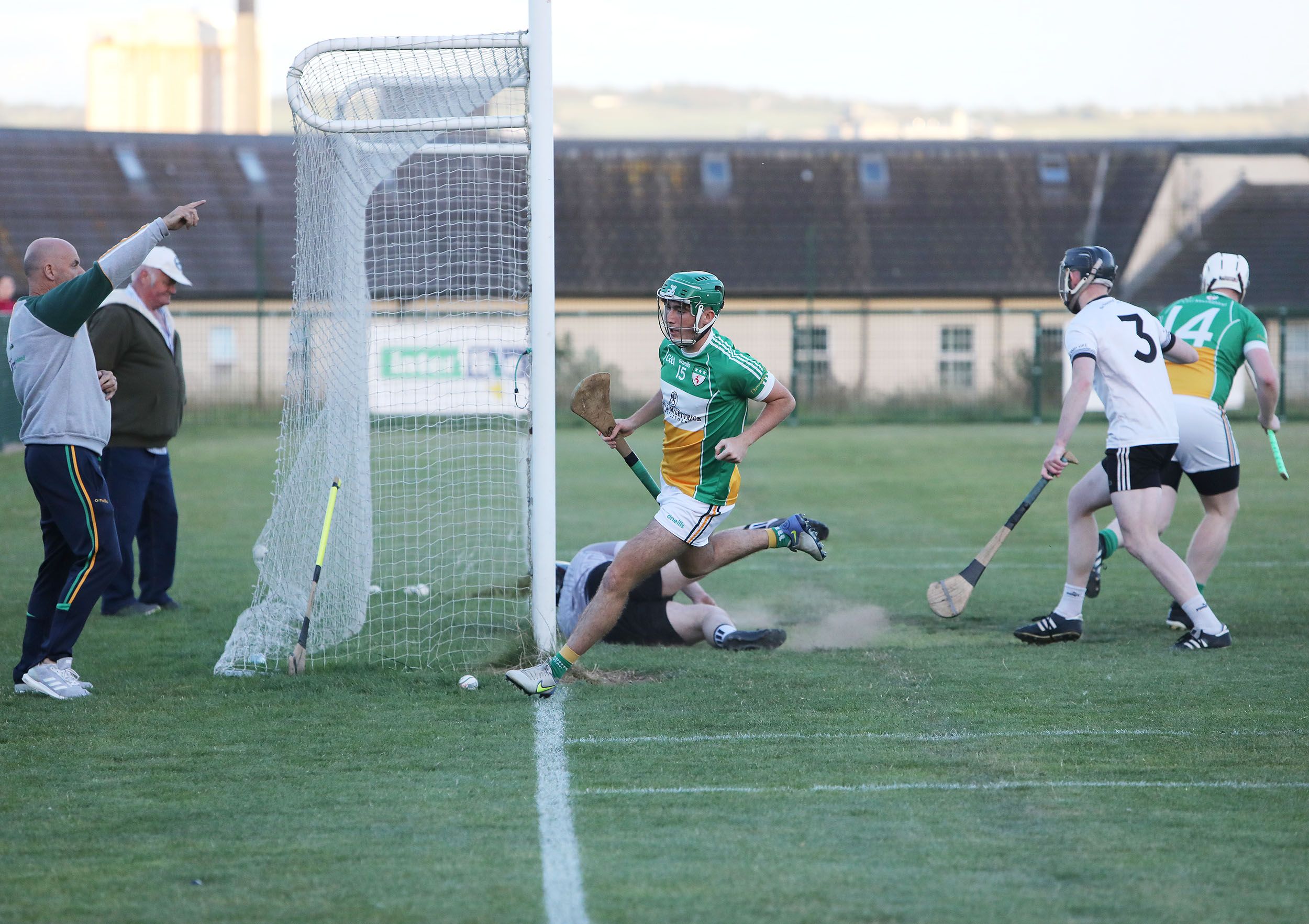 CJ Sullivan wheels away after netting for Davitt\'s in the second half of Friday\'s JHC game