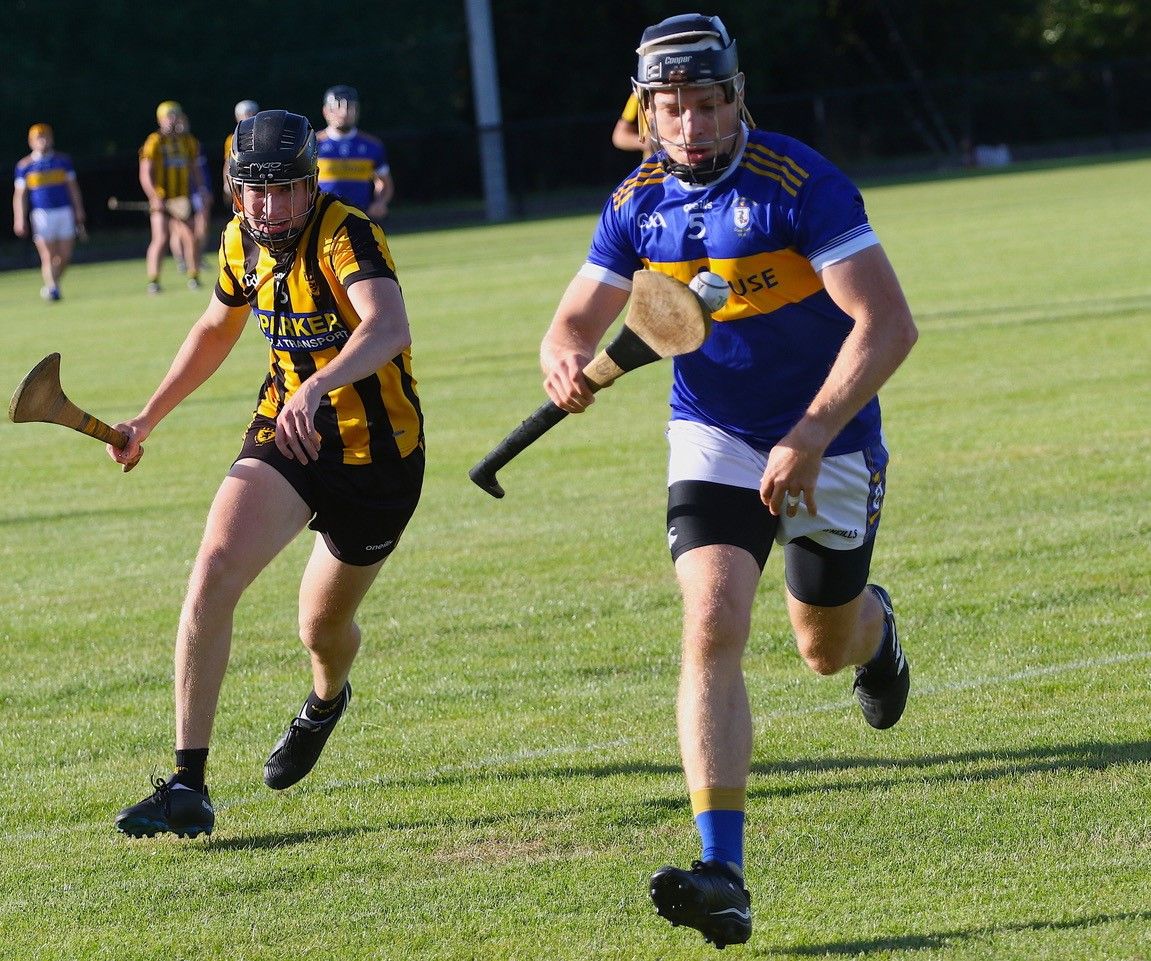 Stephen Shannon gets away from Feargal McKiernan at Dunsilly on Saturday 