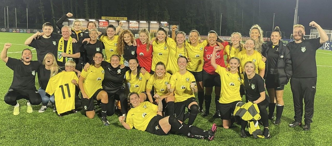 St James\' Swifts celebrate their victory on Saturday night