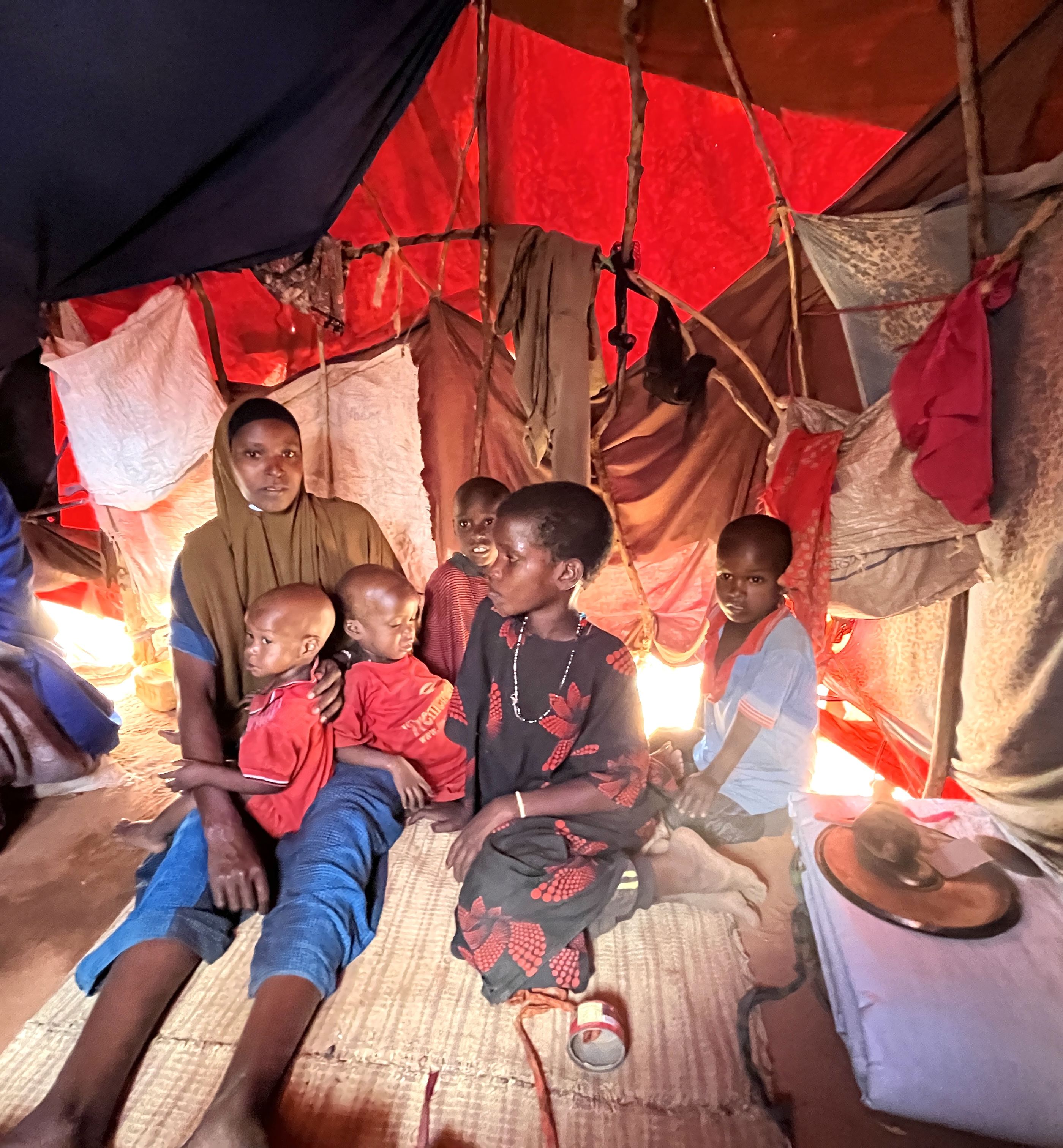 PLIGHT: Mother of five, Nurto Abshiro in her shelter in Kabasa internally displaced persons camp in Dullow, Gedo Region, southern Somalia