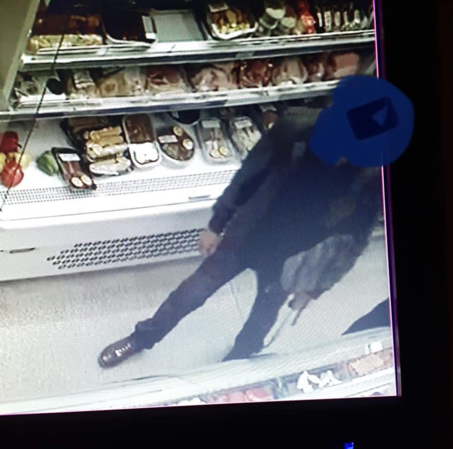 THEFT: The male suspect stole a charity box from the Antrim Road butchers on Tuesday afternoon