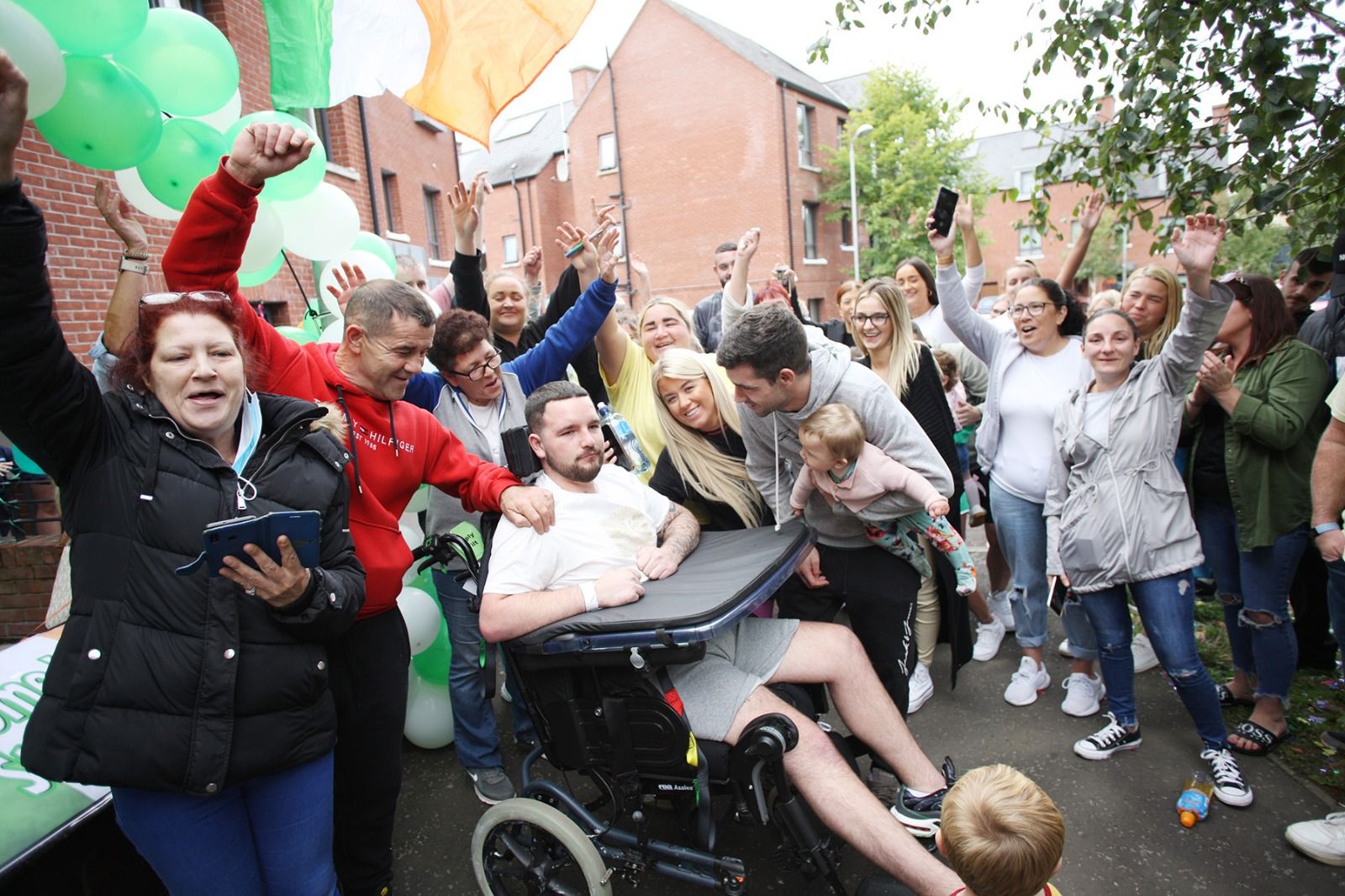 HOMECOMING: Stephen\'s family and friends gathered to welcome him home to Newington on Thursday afternoon