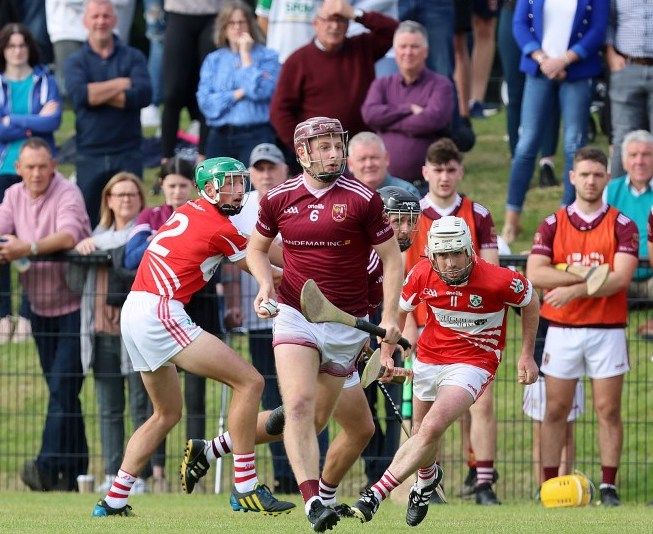 Eoghan breaks clear during Cushendall\'s win over Loughgiel in the group stage 