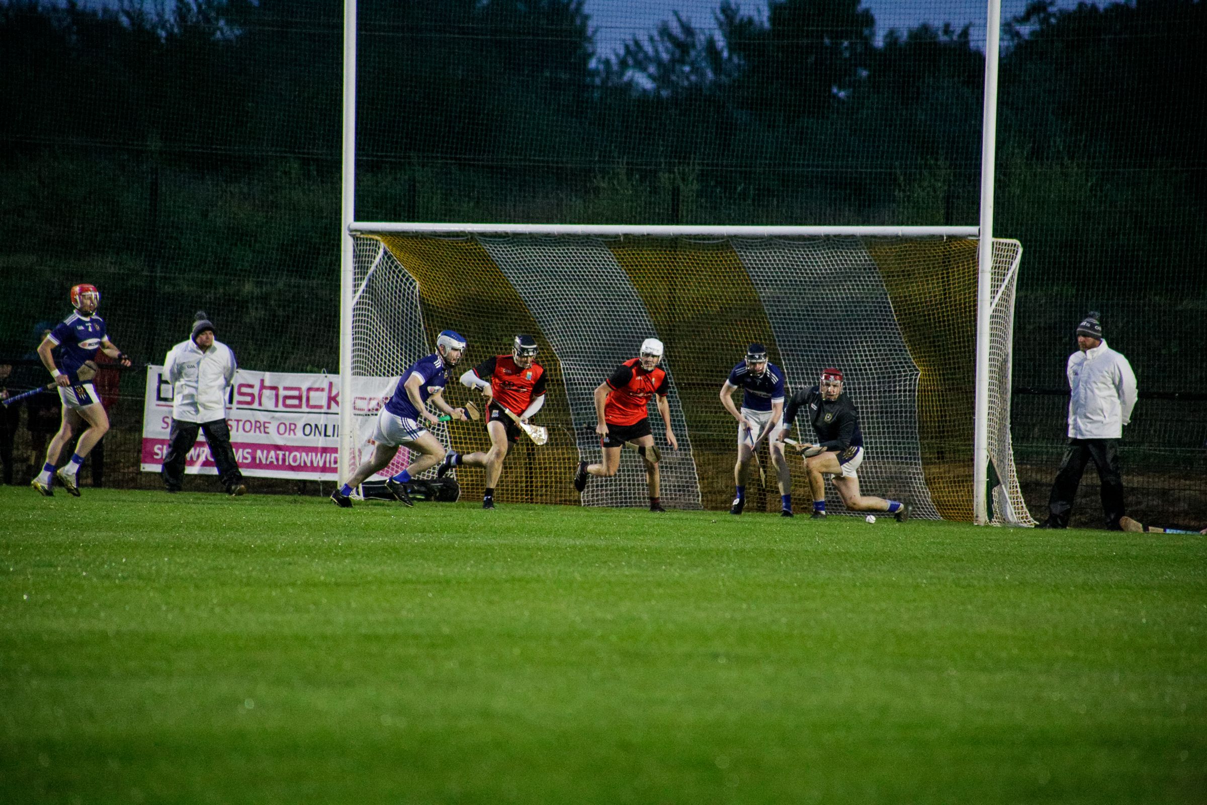 Kurtis McGreevy gets the ball away from goal at Dunsilly on Friday 