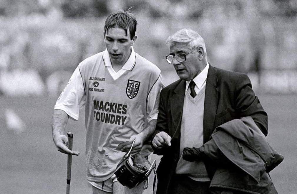 IN GOOD COMPANY: Gilly McIlhatton with DJ Carey, Kilkenny hurler after 1993 All-Ireland semi-final between Kilkenny and Antrim 