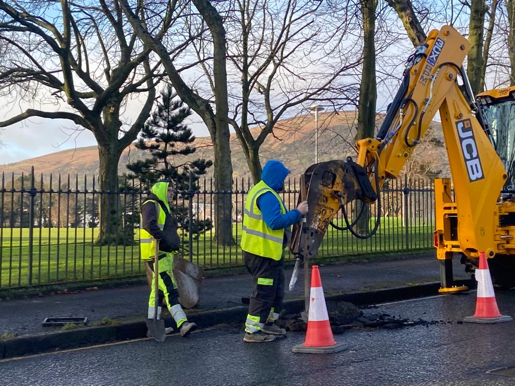 RESURFACING SCHEME: Work started on the Ballygomartin Road this week