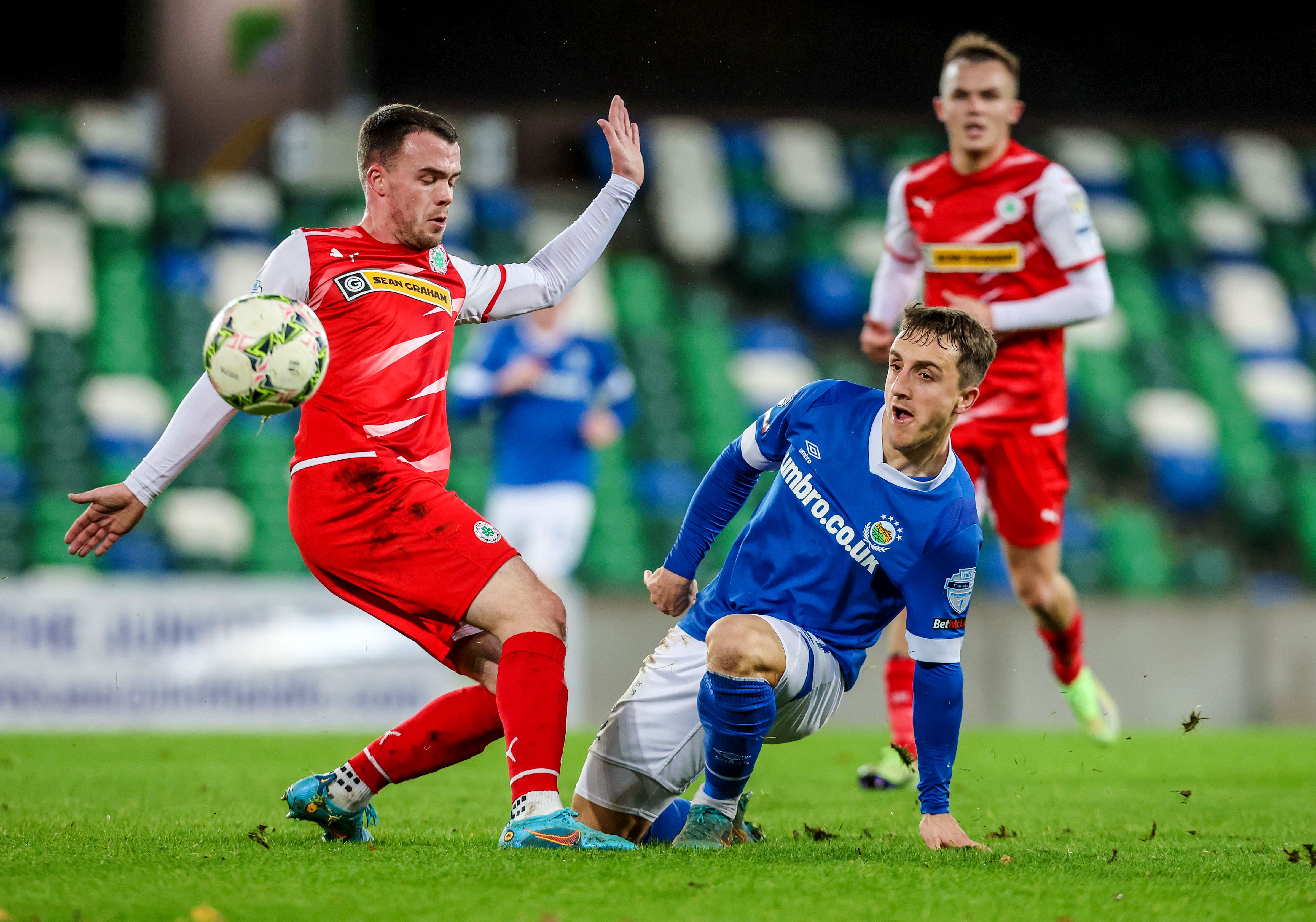 Cliftonville and Linfield played out a scoreless draw at Windsor Park in November 
