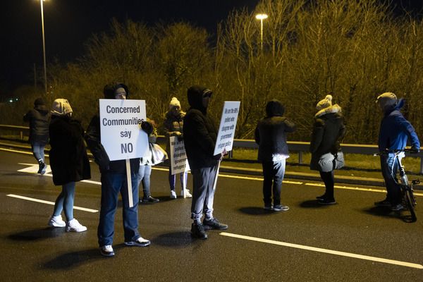 SHAME: Protests in Ballymun last week against asylum seekers